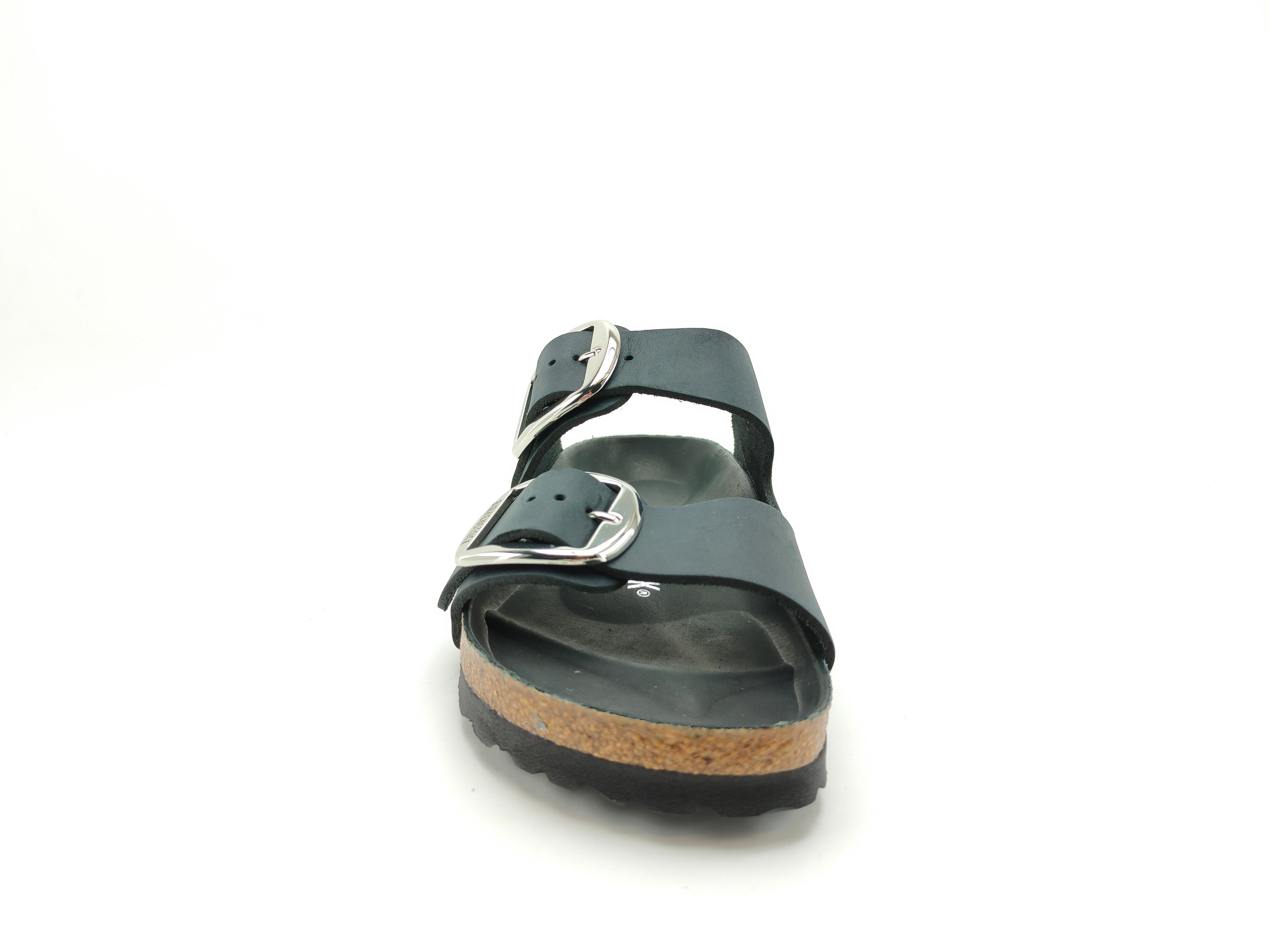 Birkenstock Kadın Çift Bantlı Big Buckle Terlik Black Mantar 1011075 BLACK - Birkenstock