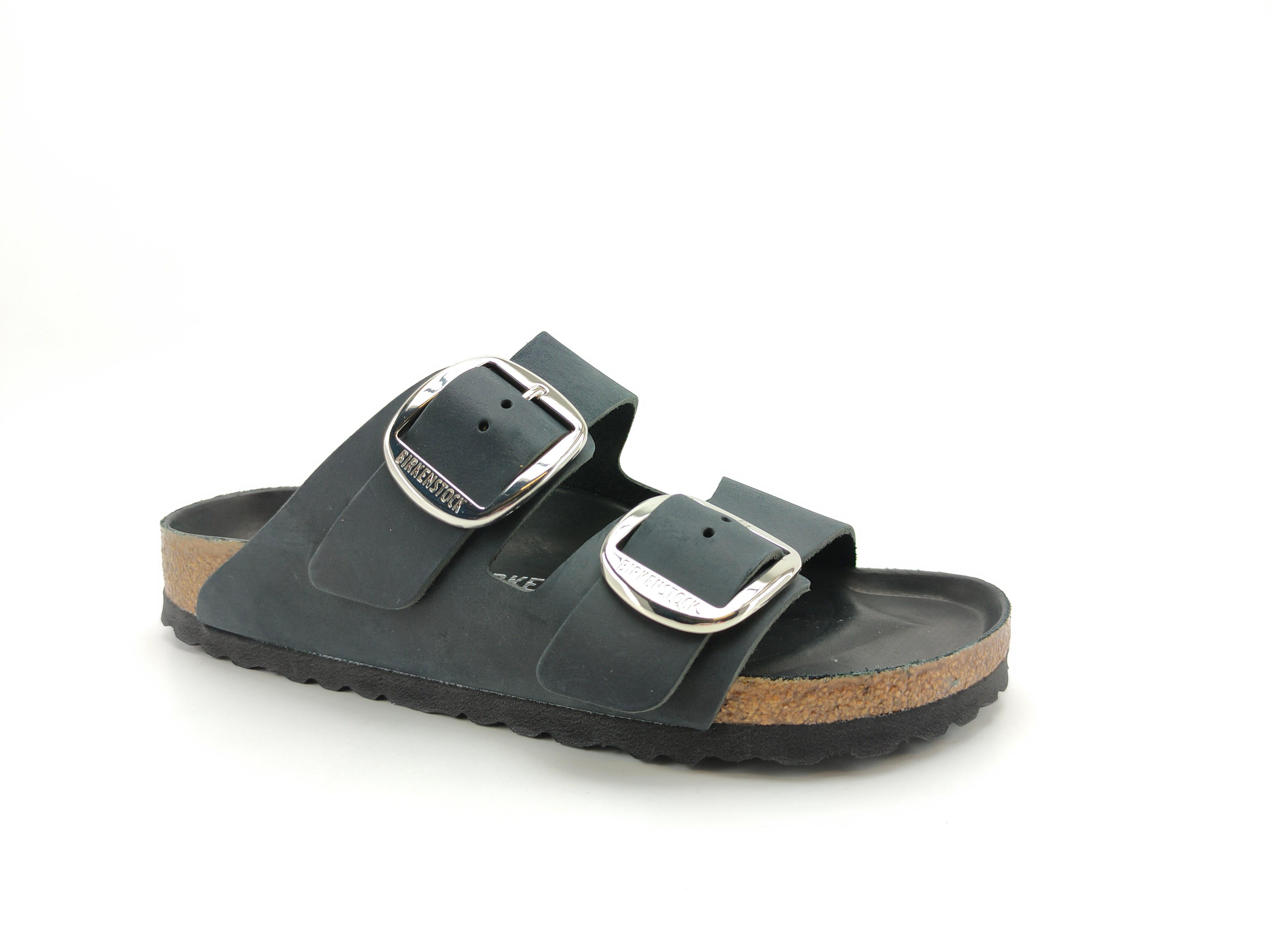 Birkenstock Kadın Çift Bantlı Big Buckle Terlik Black Mantar 1011075 BLACK - Birkenstock