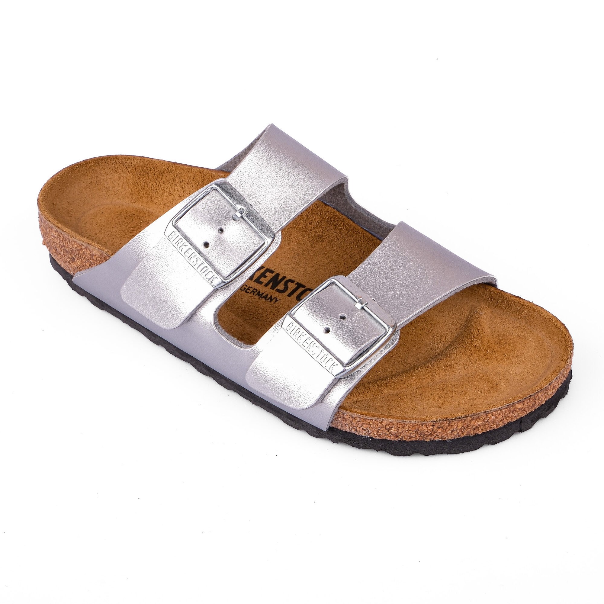 Birkenstock Kadın Çift Bantlı Terlik Arizona Silver Mantar 1012283 SİLVER - Birkenstock