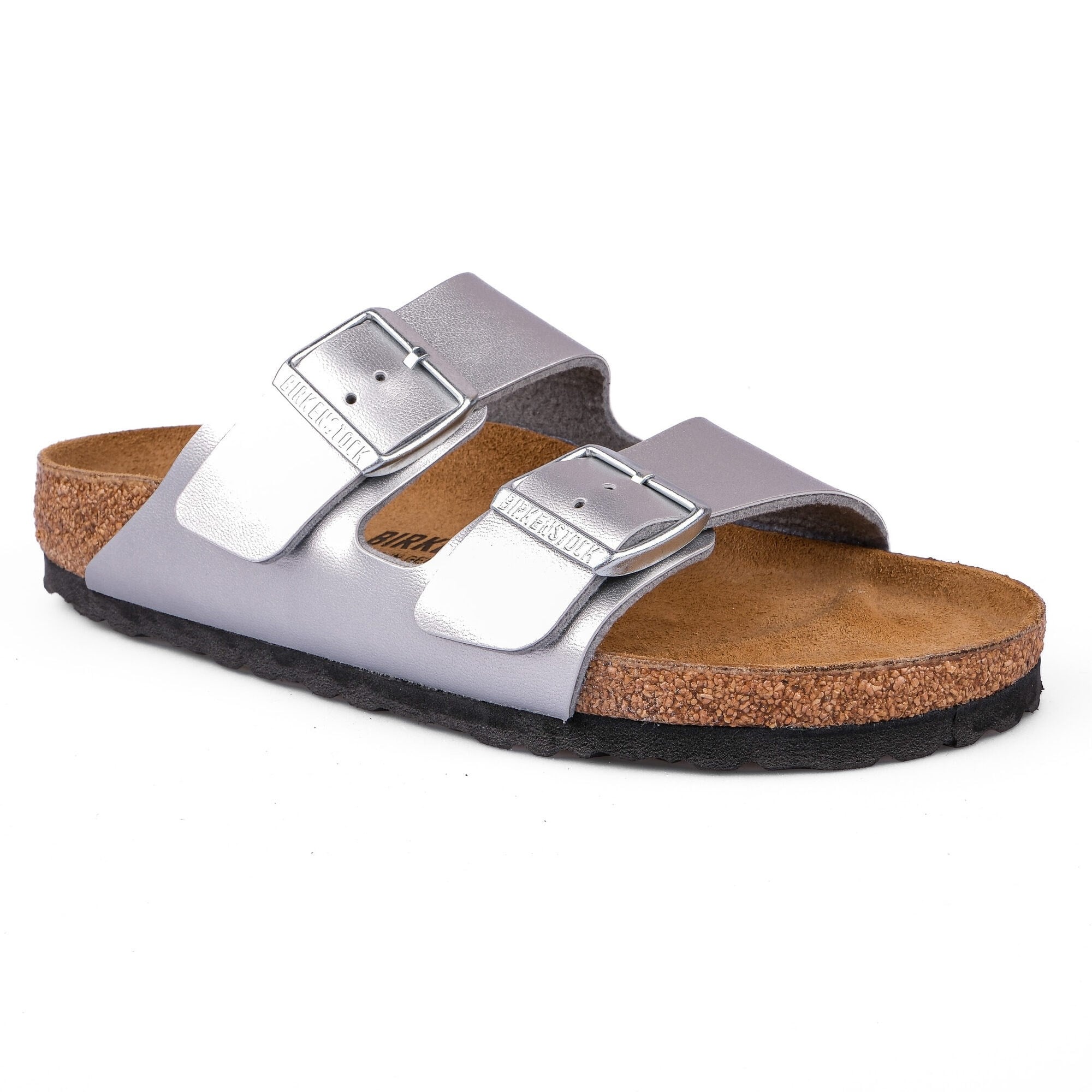 Birkenstock Kadın Çift Bantlı Terlik Arizona Silver Mantar 1012283 SİLVER - Birkenstock