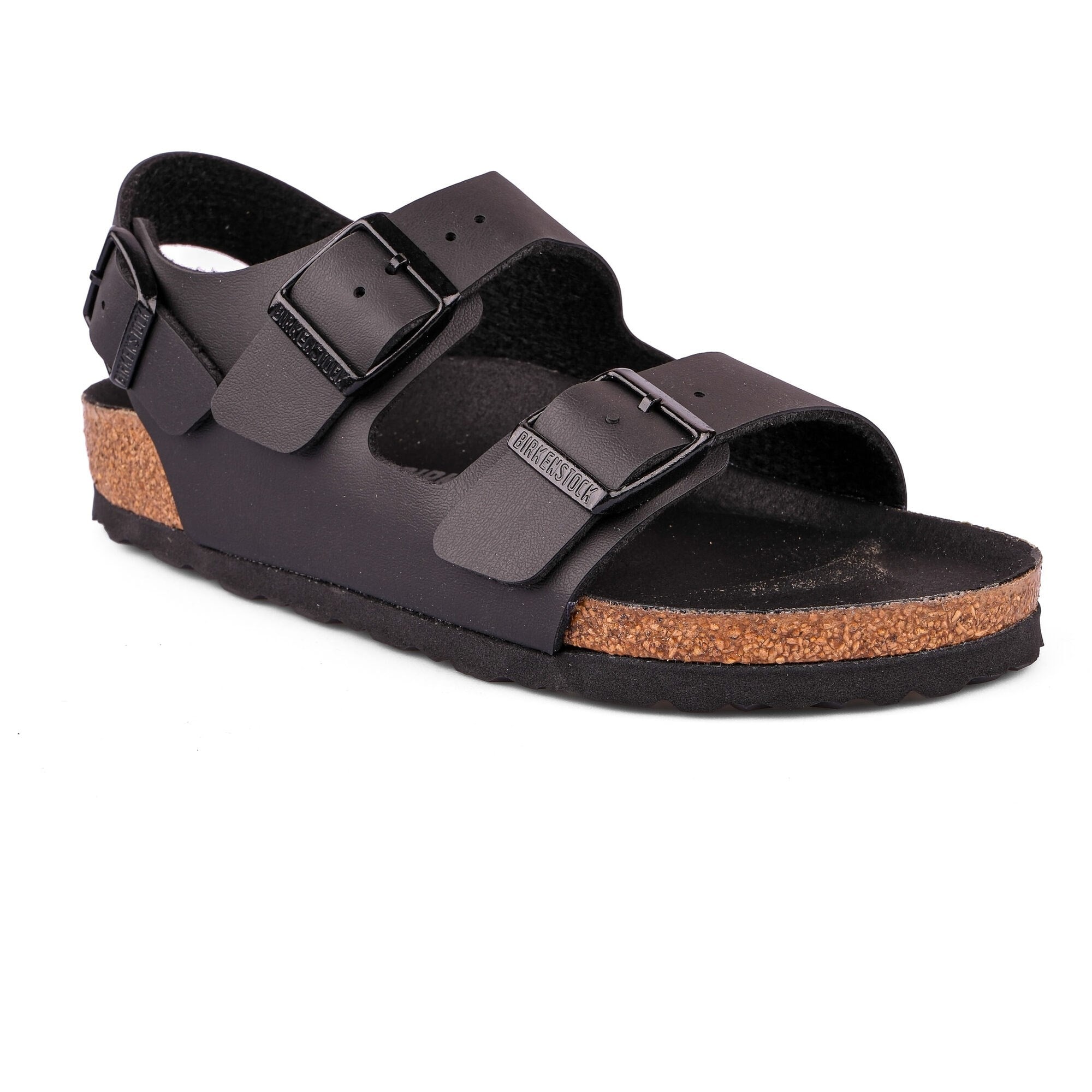 Birkenstock Unisex Çift Bantlı Sandalet Milano Black Mantar 1024998 BLACK - Birkenstock