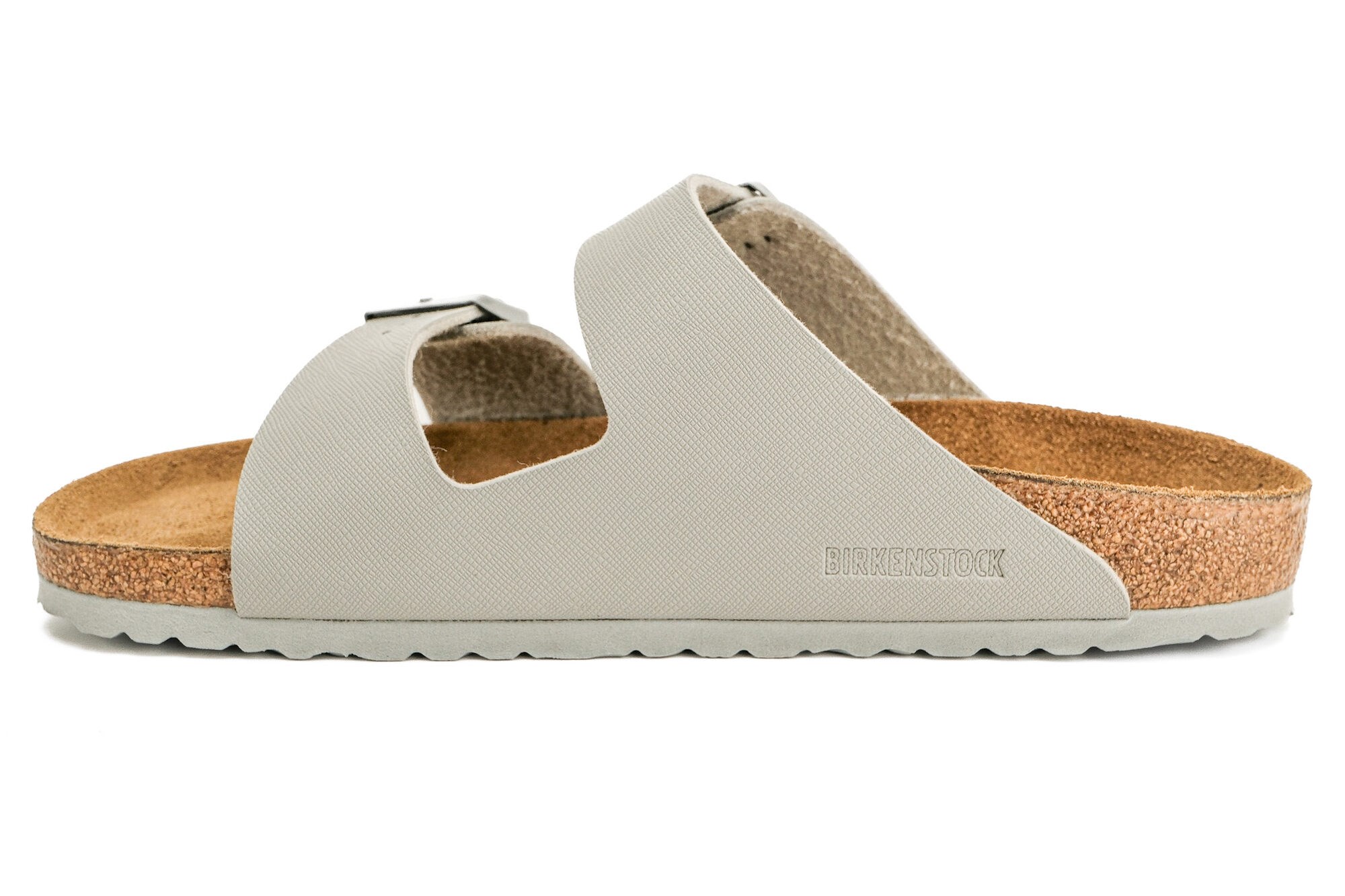 Birkenstock Unisex Çift Bantlı Terlik Arizona Saffiano Stone Mantar 1026454 SAFFİANO STONE - Birkenstock