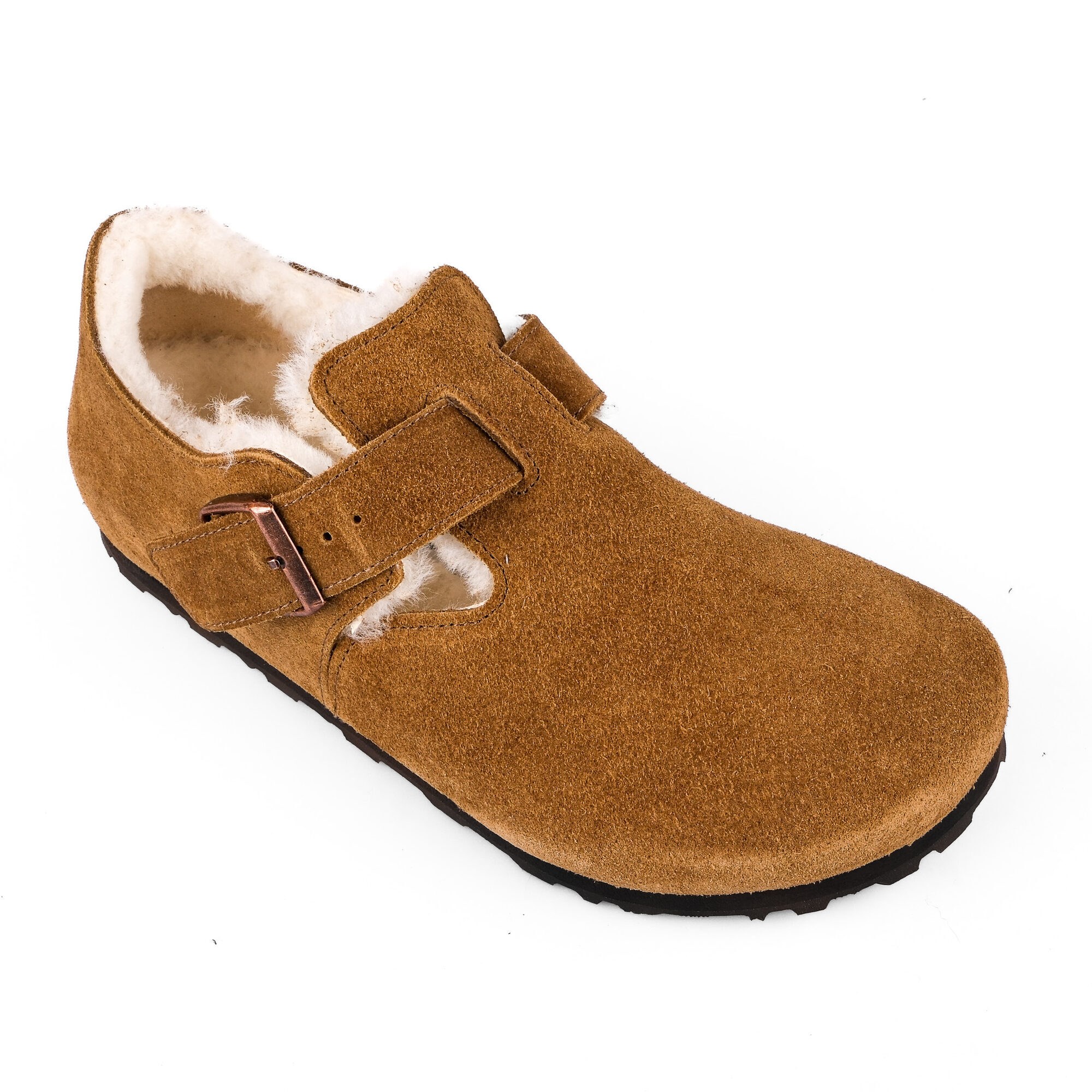 Birkenstock Unisex Kürklü Ayakkabı London Shearling Tea 1014963 TEA - Birkenstock