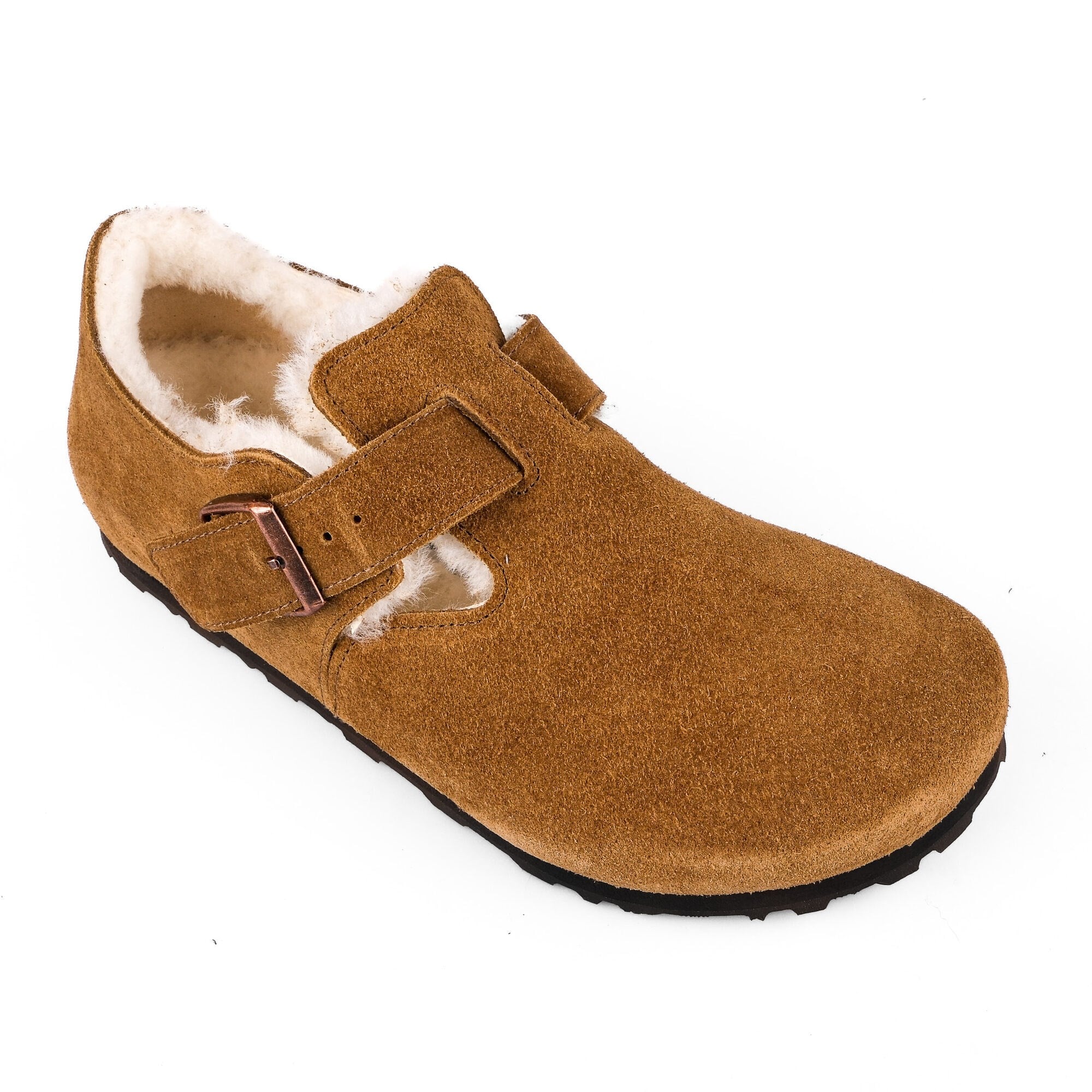 Birkenstock Unisex Kürklü Ayakkabı London Shearling Tea 1014963 TEA - Birkenstock