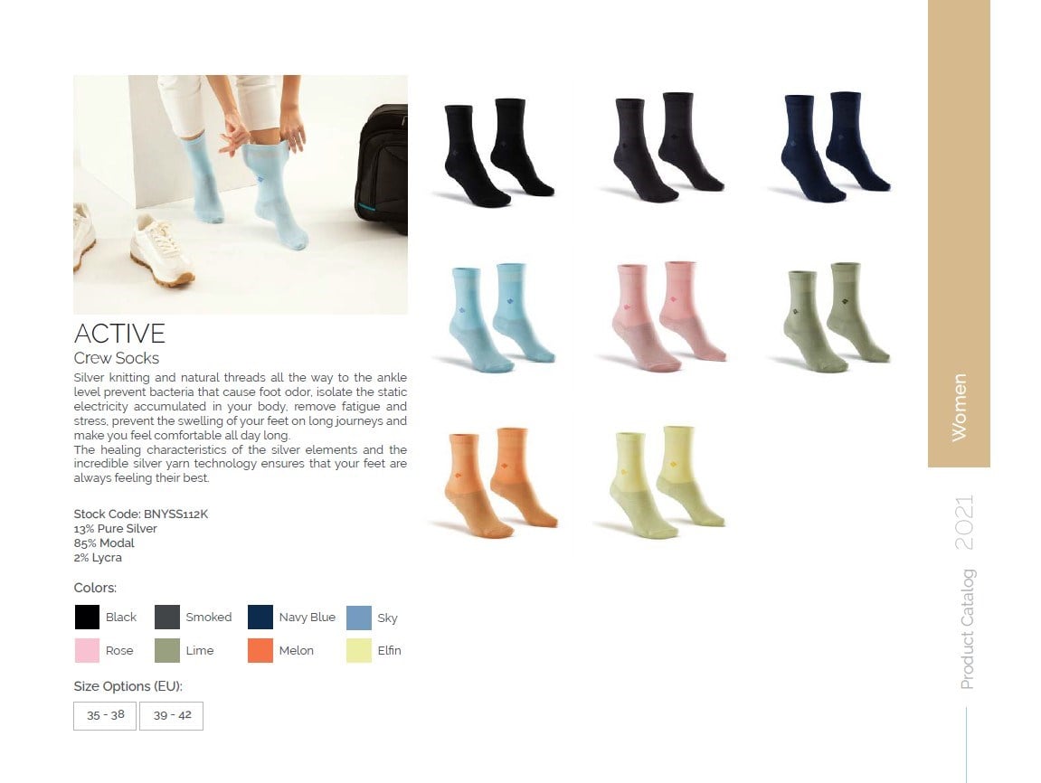 Diyabetik Çorap Unisex Gümüş 13 SİYAH - OrtoPlus