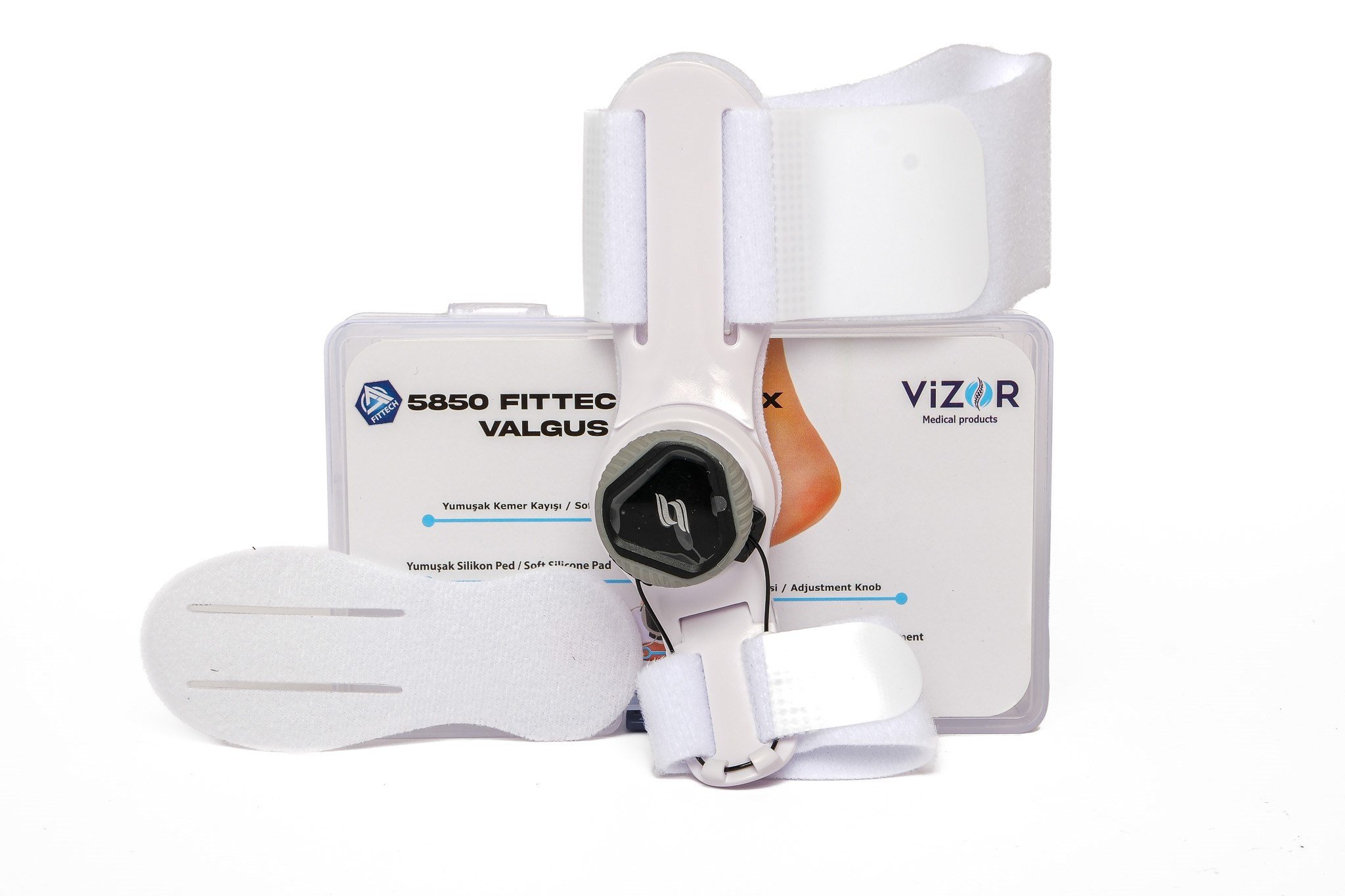 Halluk Valgus Kemik Çıkıntısı Ateli Ayarlı Vizor 5850 BEYAZ - Icemen