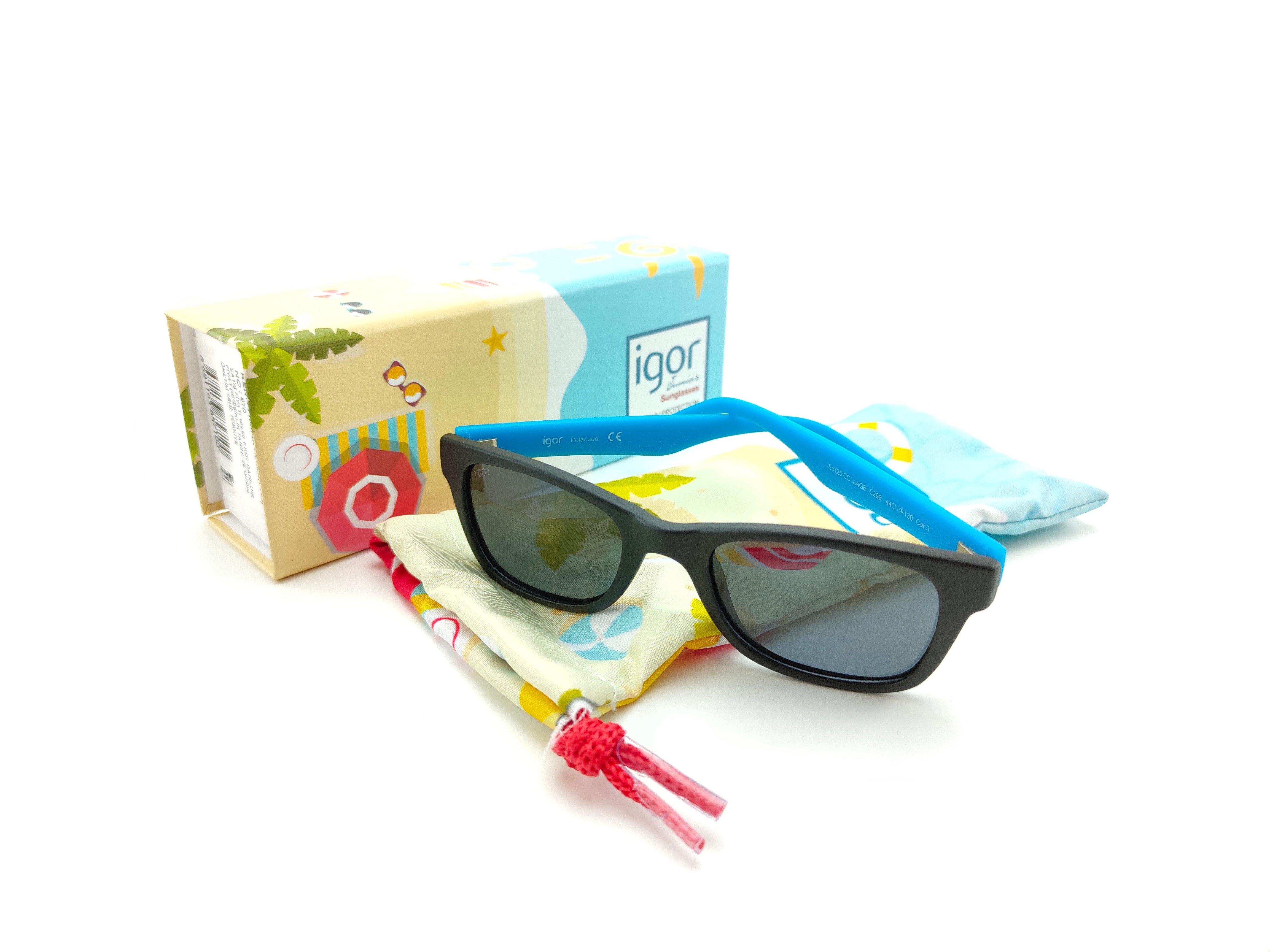 Igor Çocuk Güneş Gözlük UV Korumalı SS125 College SİYAH-MAVİ - Igor