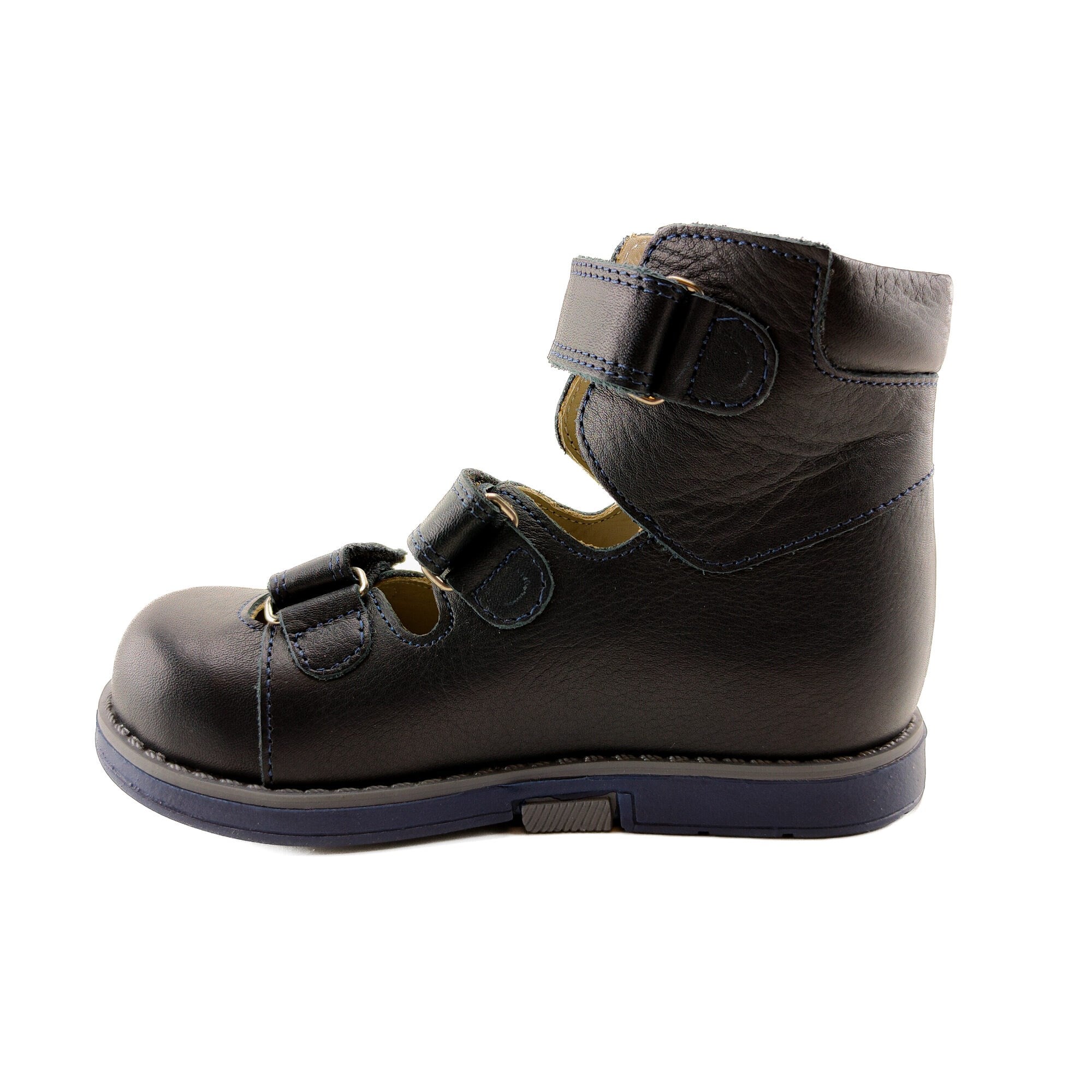 Ortoplus Deri Ortopedik AFO Sandalet P C718 LACİVERT - OrtoPlus