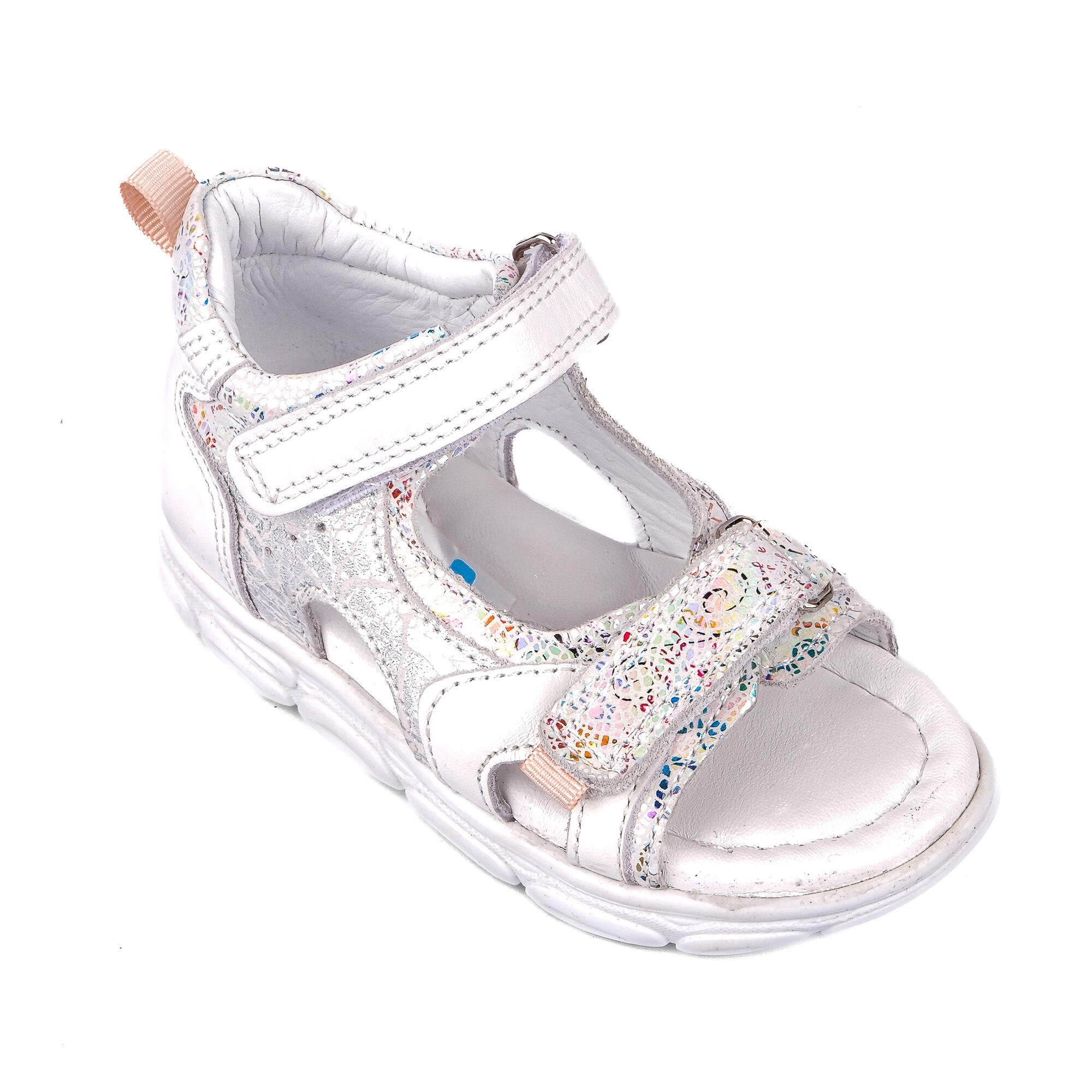 Ortoplus Deri Ortopedik Bebe Sandalet K OZ256 BEYAZ SİMLİ - OrtoPlus