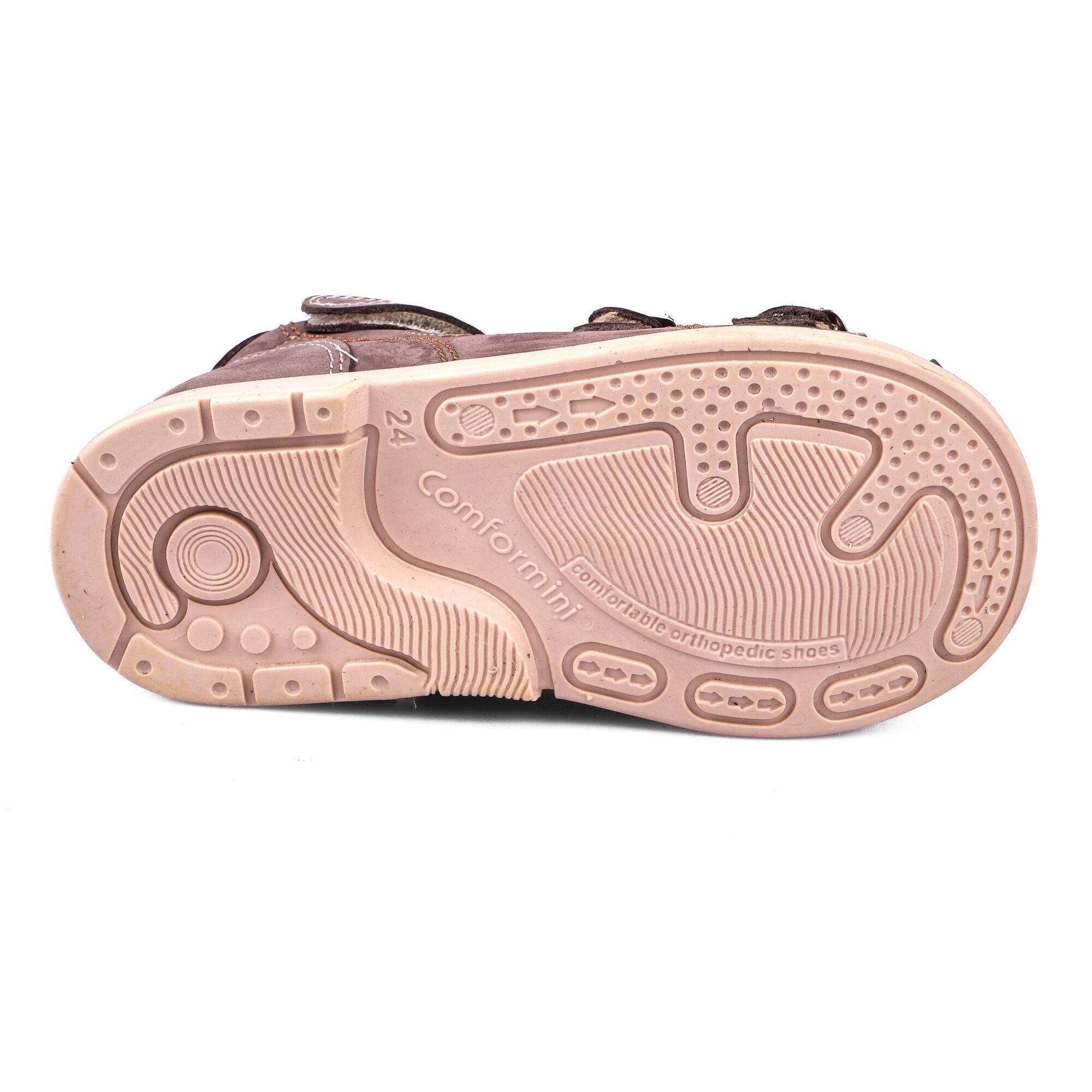 Ortoplus Deri Ortopedik Bebe Sandalet K C646-1 KAHVE NUBUK - OrtoPlus