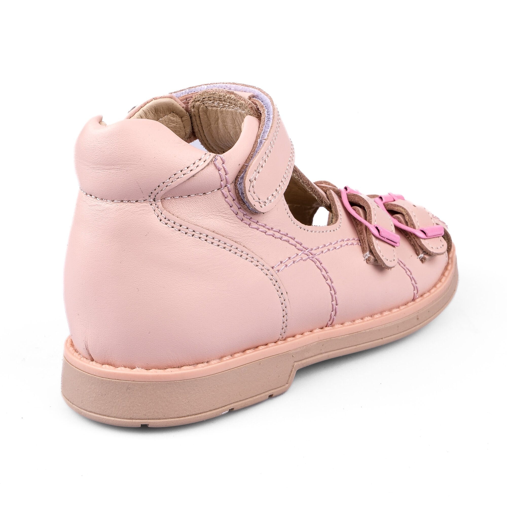 Ortoplus Deri Ortopedik Bebe Sandalet K C646-1 PUDRA DERİ - OrtoPlus