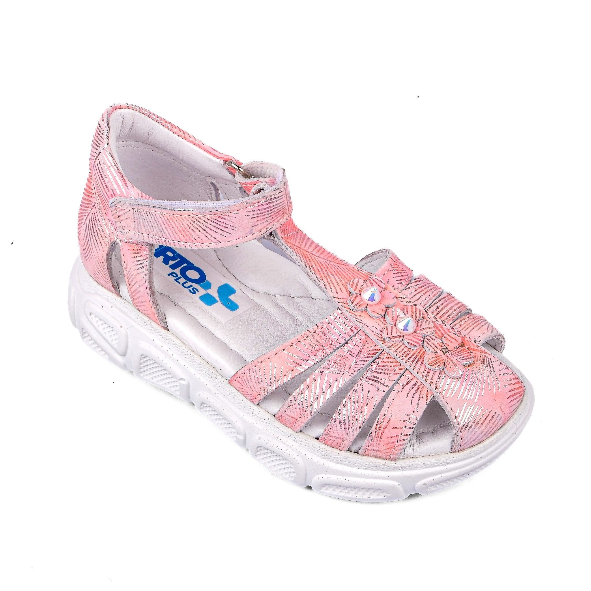 Ortoplus Deri Ortopedik Bebe Sandalet K OZ254 PEMBE - OrtoPlus