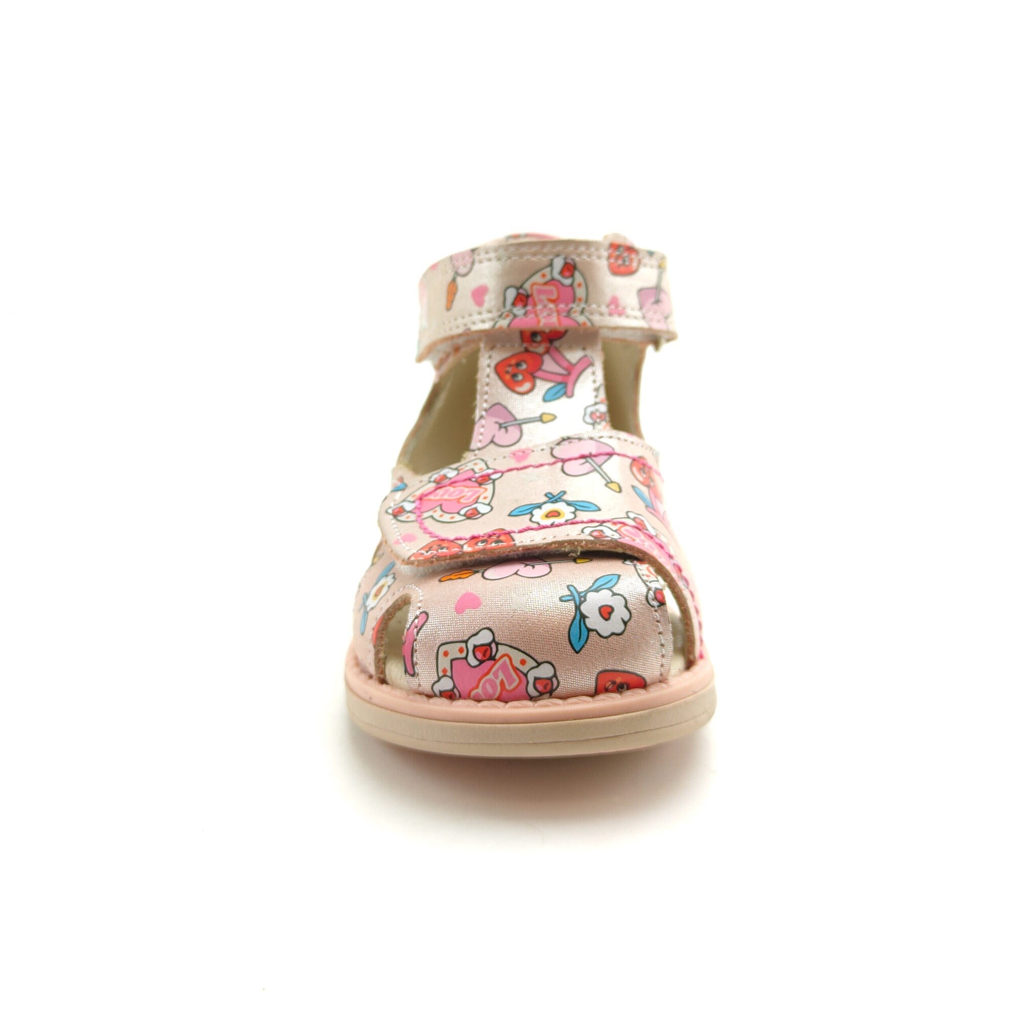 Ortoplus Deri Ortopedik Bebe Sandalet K C634 PUDRA - KALPLİ - OrtoPlus