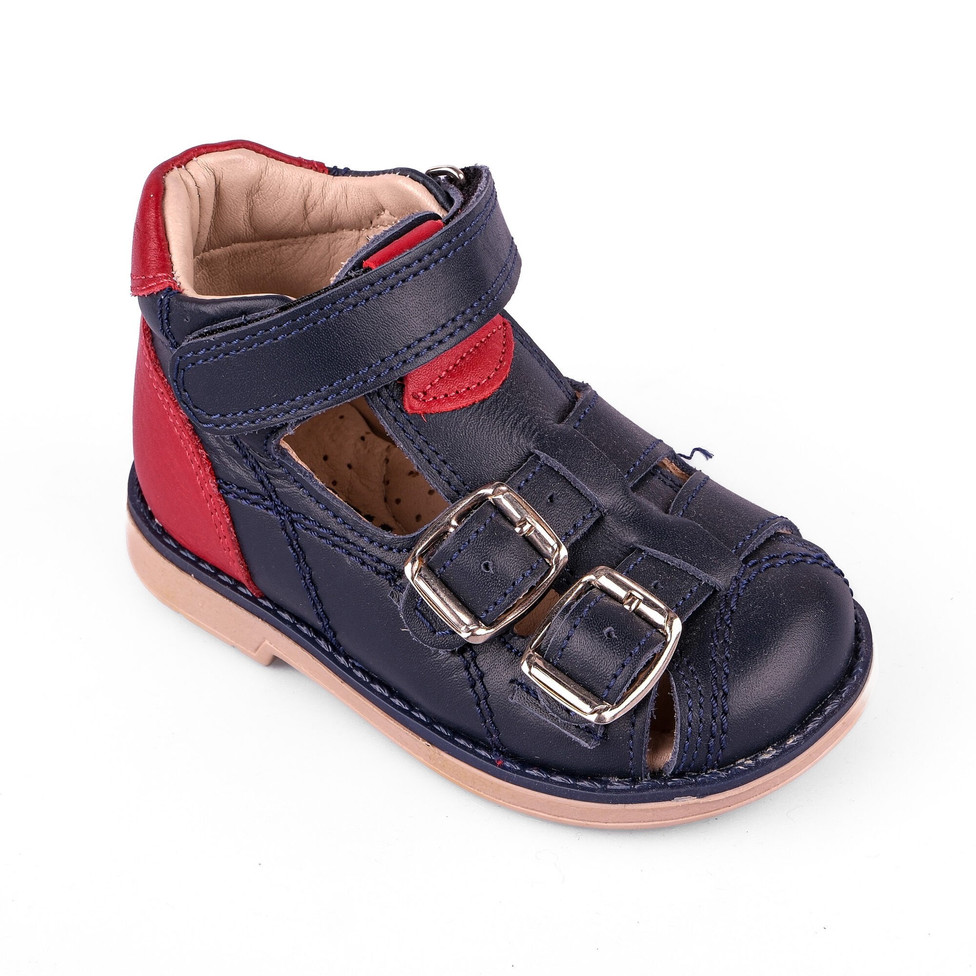 Ortoplus Deri Ortopedik Bebe Sandalet K C646-1 LACİ-KIRMIZI - OrtoPlus