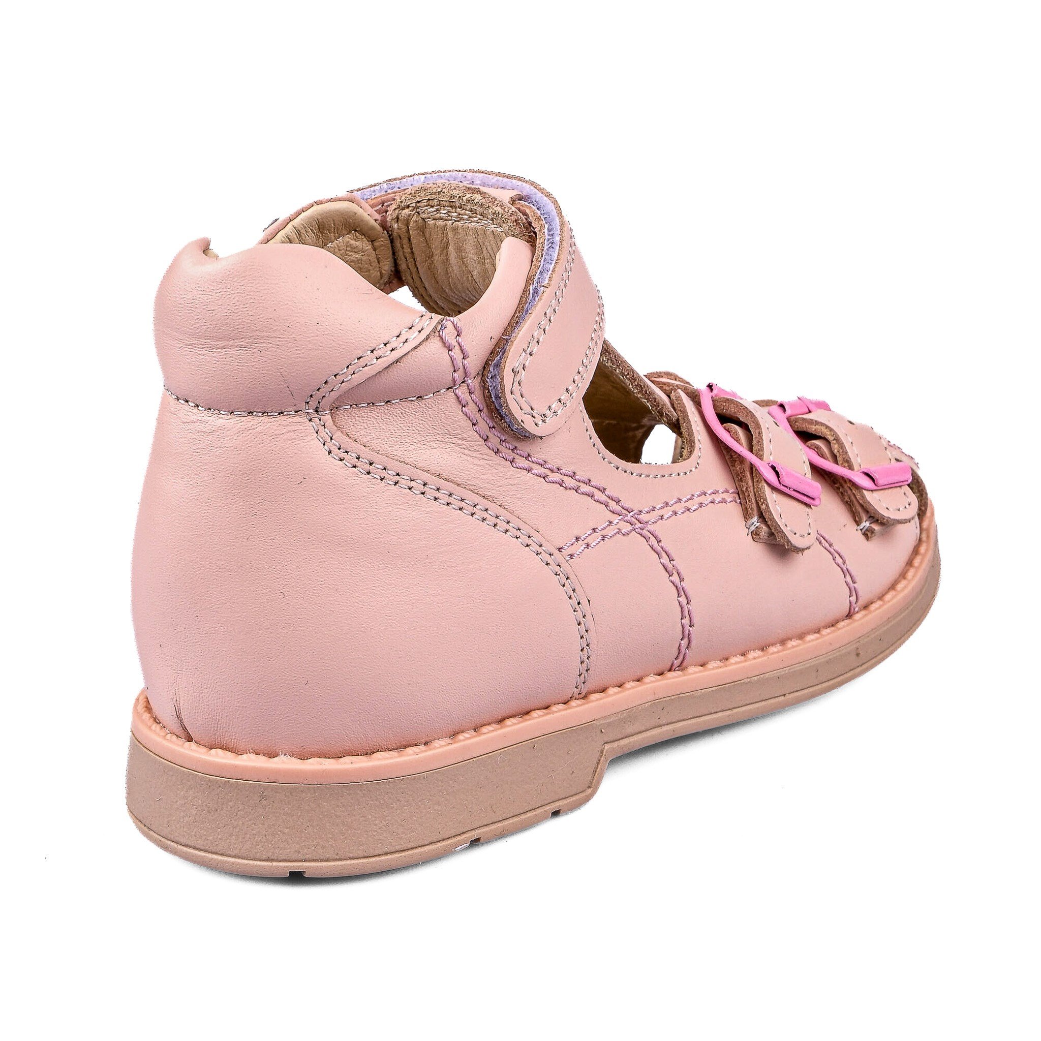 Ortoplus Deri Ortopedik Bebe Sandalet K C646-1 PUDRA DERİ - OrtoPlus