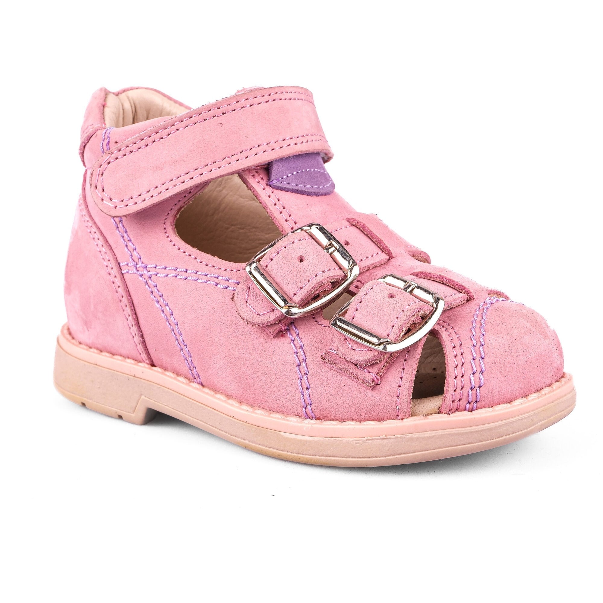 Ortoplus Deri Ortopedik Bebe Sandalet K C646-1 PUDRA NUBUK - OrtoPlus