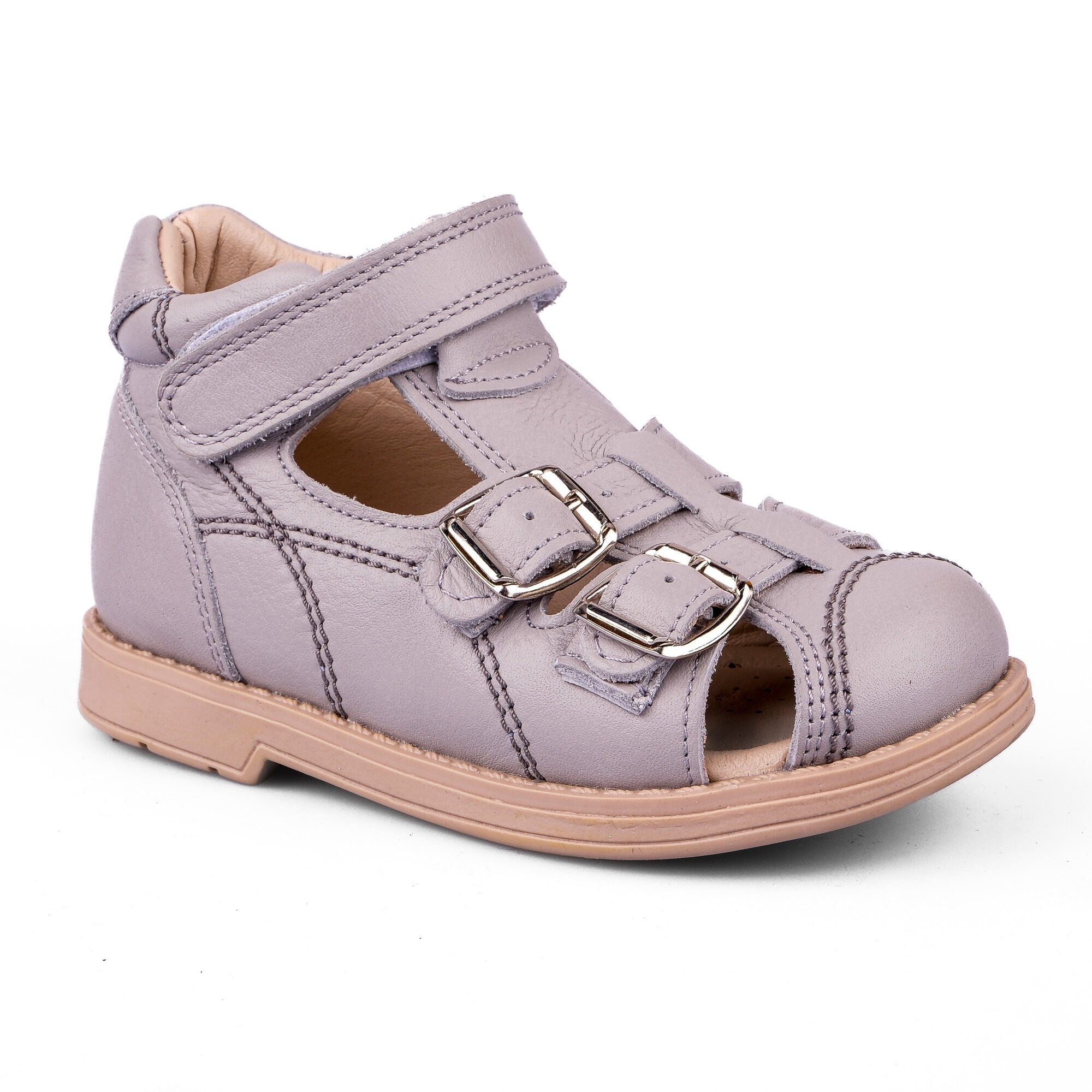 Ortoplus Deri Ortopedik Bebe Sandalet K C646-1 AÇIK GRİ - OrtoPlus