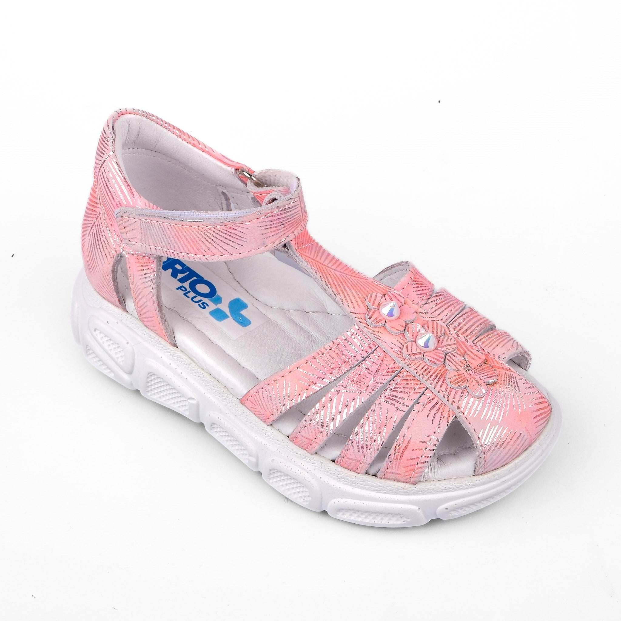 Ortoplus Deri Ortopedik Bebe Sandalet K OZ254 PEMBE - OrtoPlus