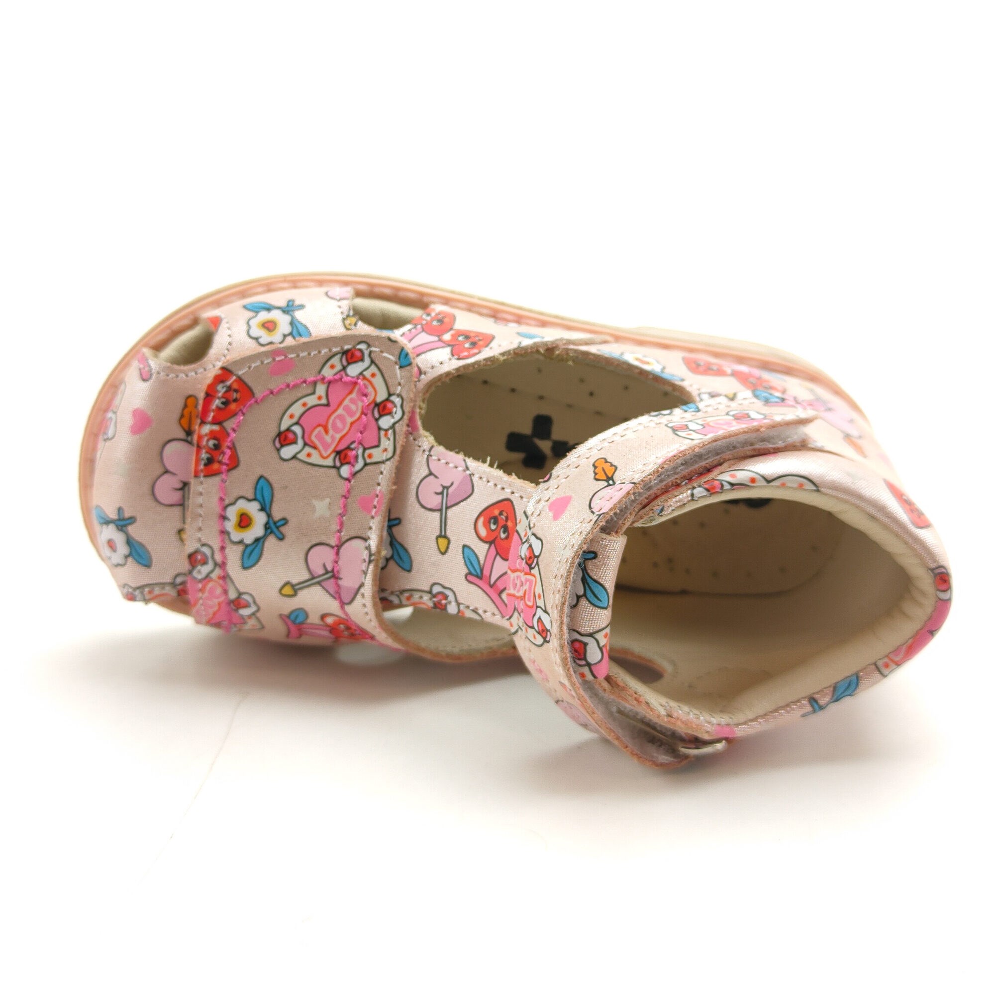 Ortoplus Deri Ortopedik Bebe Sandalet K C634 PUDRA - KALPLİ - OrtoPlus
