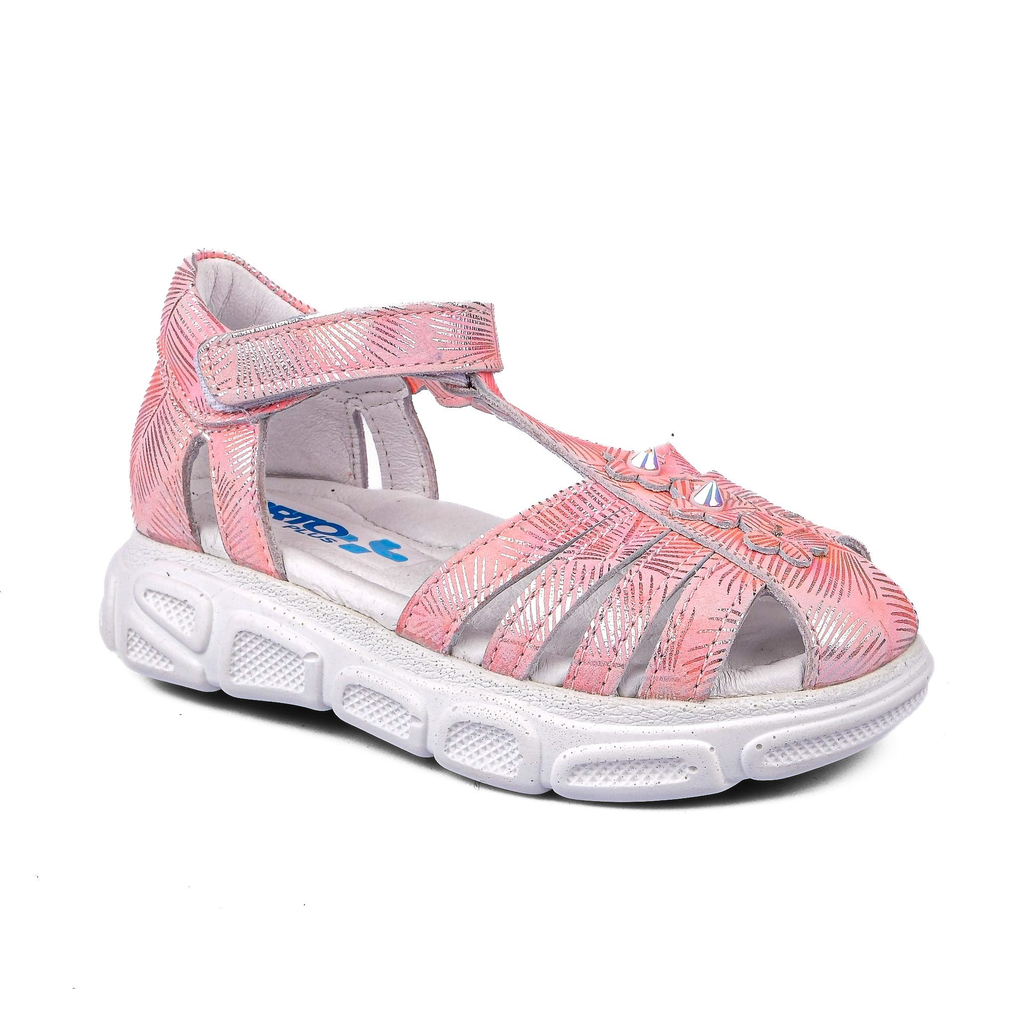 Ortoplus Deri Ortopedik Bebe Sandalet K OZ254 PEMBE - OrtoPlus