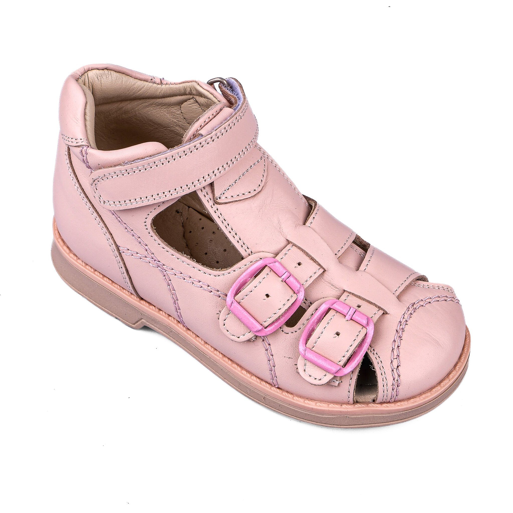 Ortoplus Deri Ortopedik Bebe Sandalet K C646-1 PUDRA DERİ - OrtoPlus