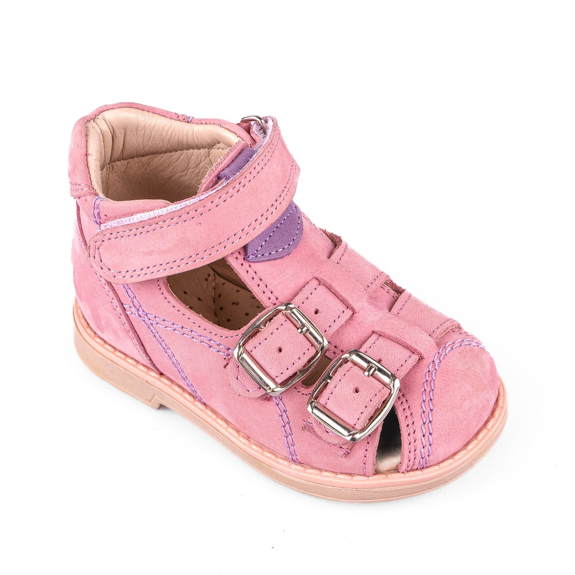 Ortoplus Deri Ortopedik Bebe Sandalet K C646-1 PUDRA NUBUK - OrtoPlus