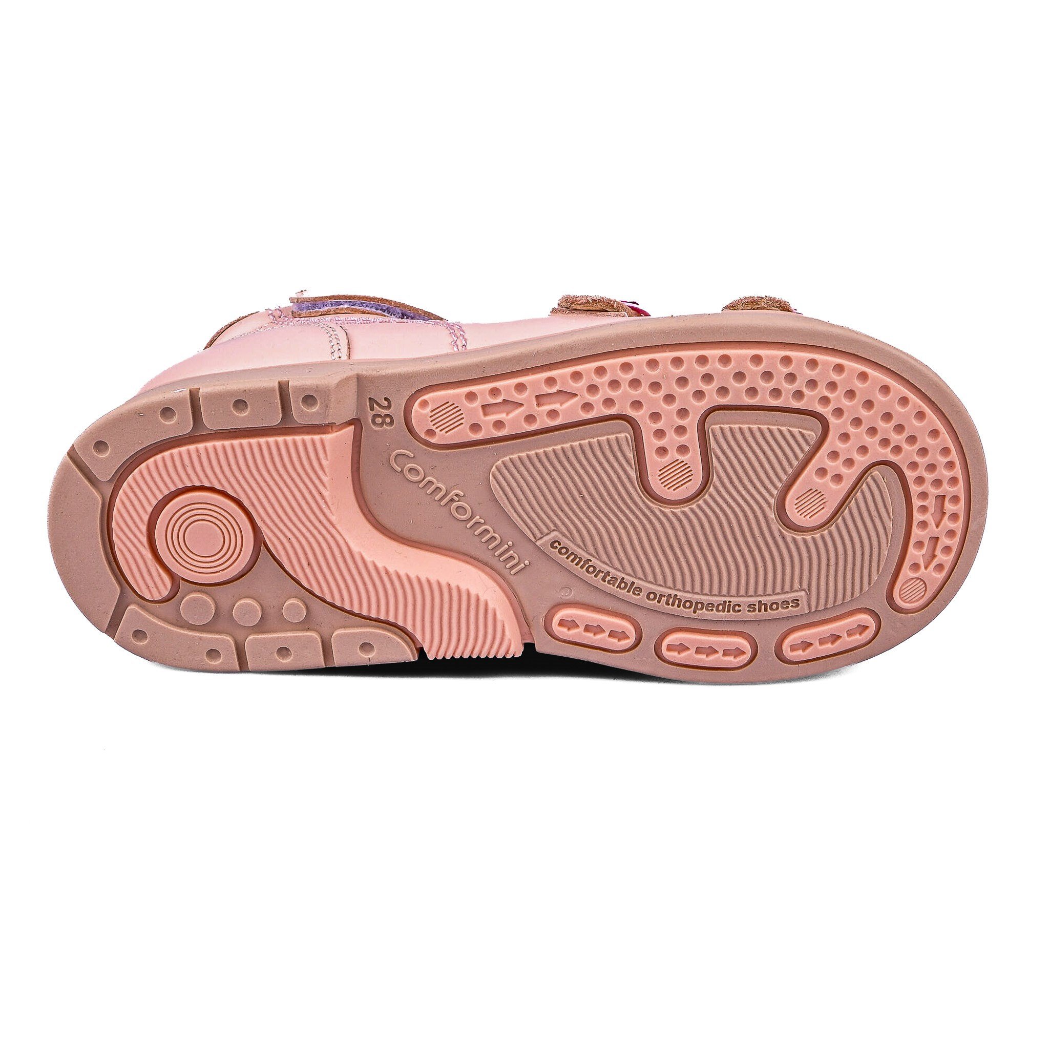 Ortoplus Deri Ortopedik Bebe Sandalet K C646-1 PUDRA DERİ - OrtoPlus