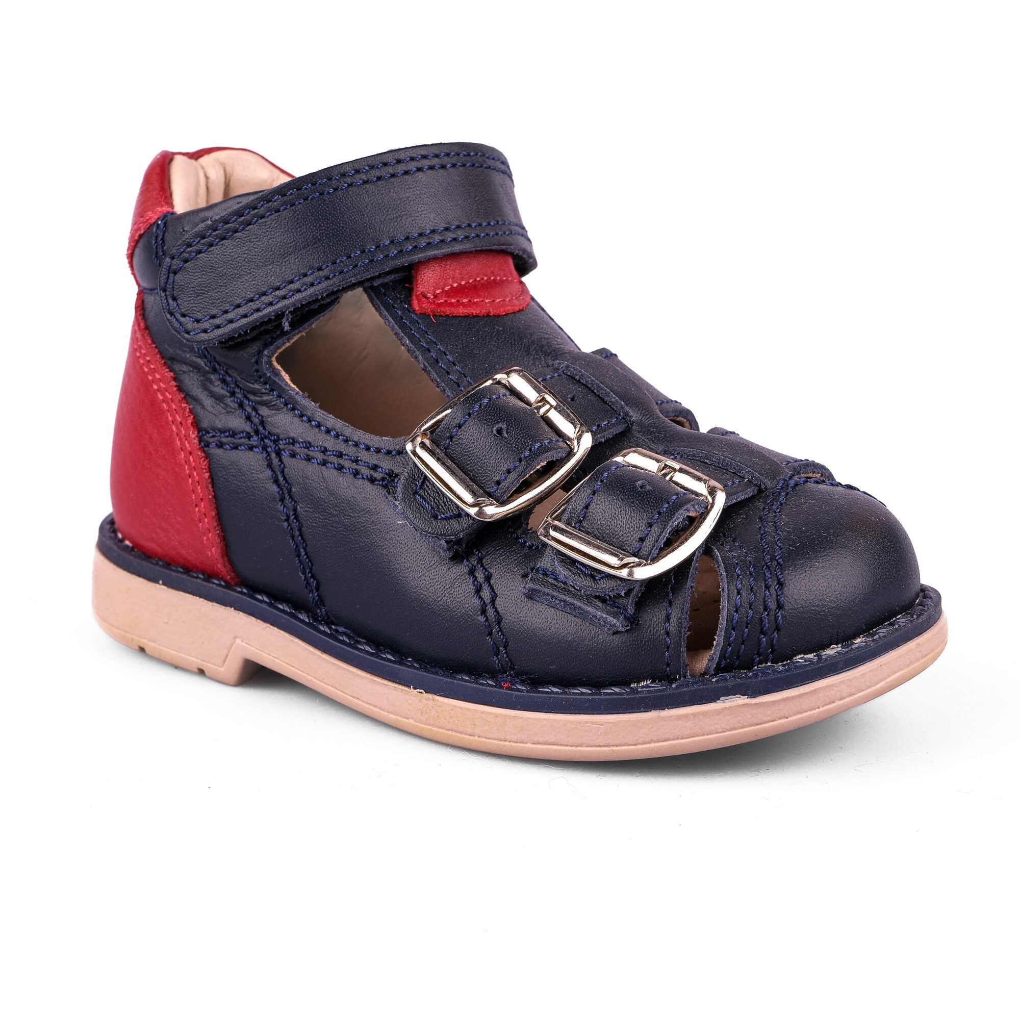 Ortoplus Deri Ortopedik Bebe Sandalet K C646-1 LACİ-KIRMIZI - OrtoPlus