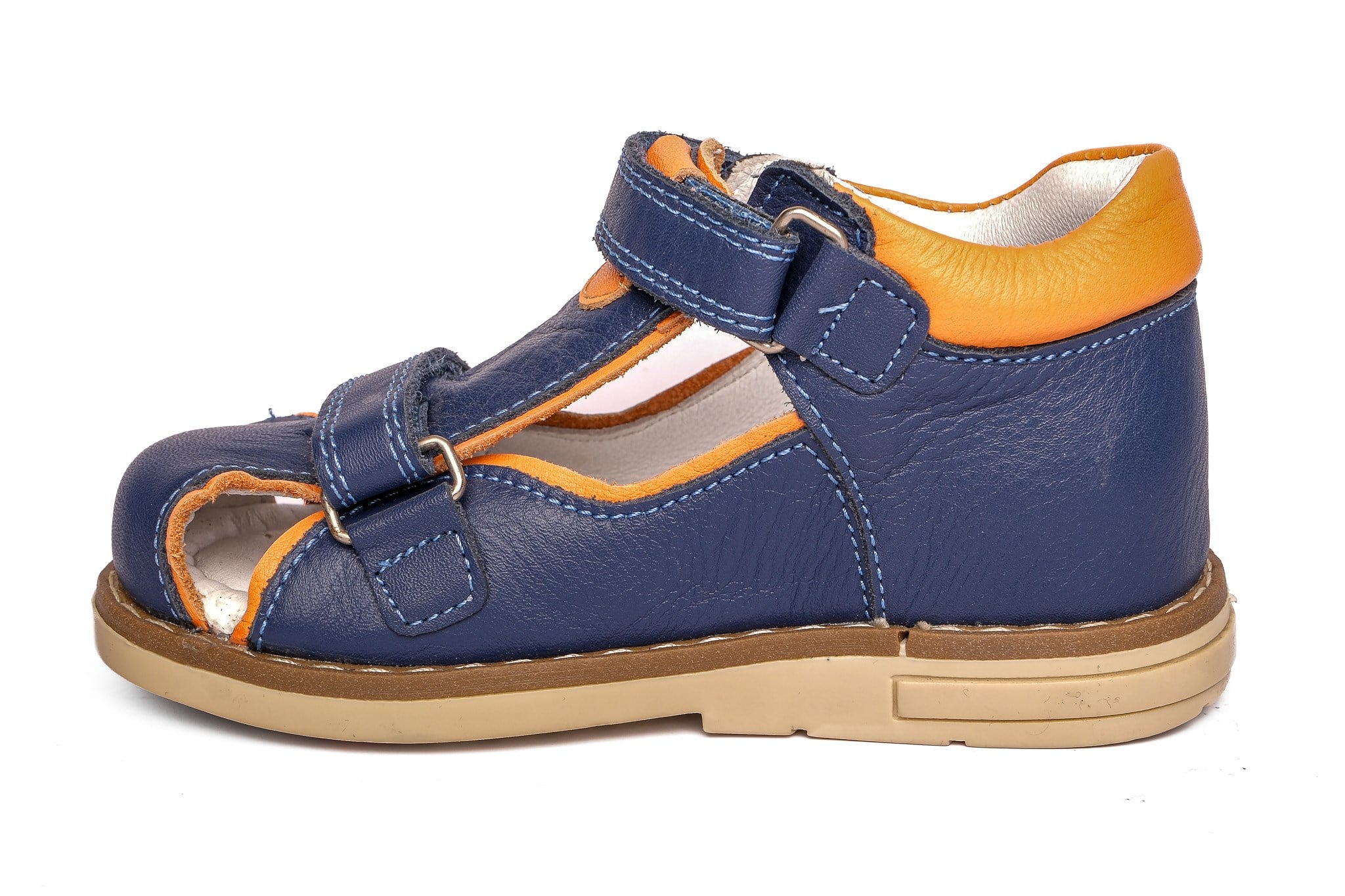 Ortoplus Deri Ortopedik Çocuk Sandalet P OZ502 SAX MAVİ - OrtoPlus