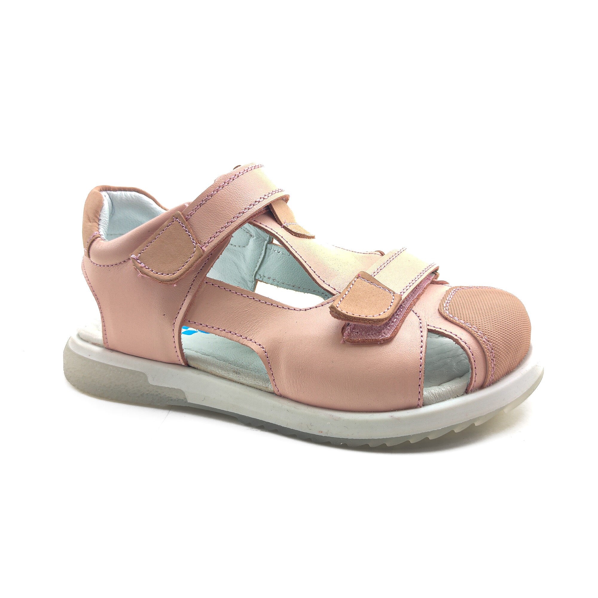 Ortoplus Deri Ortopedik Çocuk Sandalet F OZ600 PUDRA-PUDRA - OrtoPlus