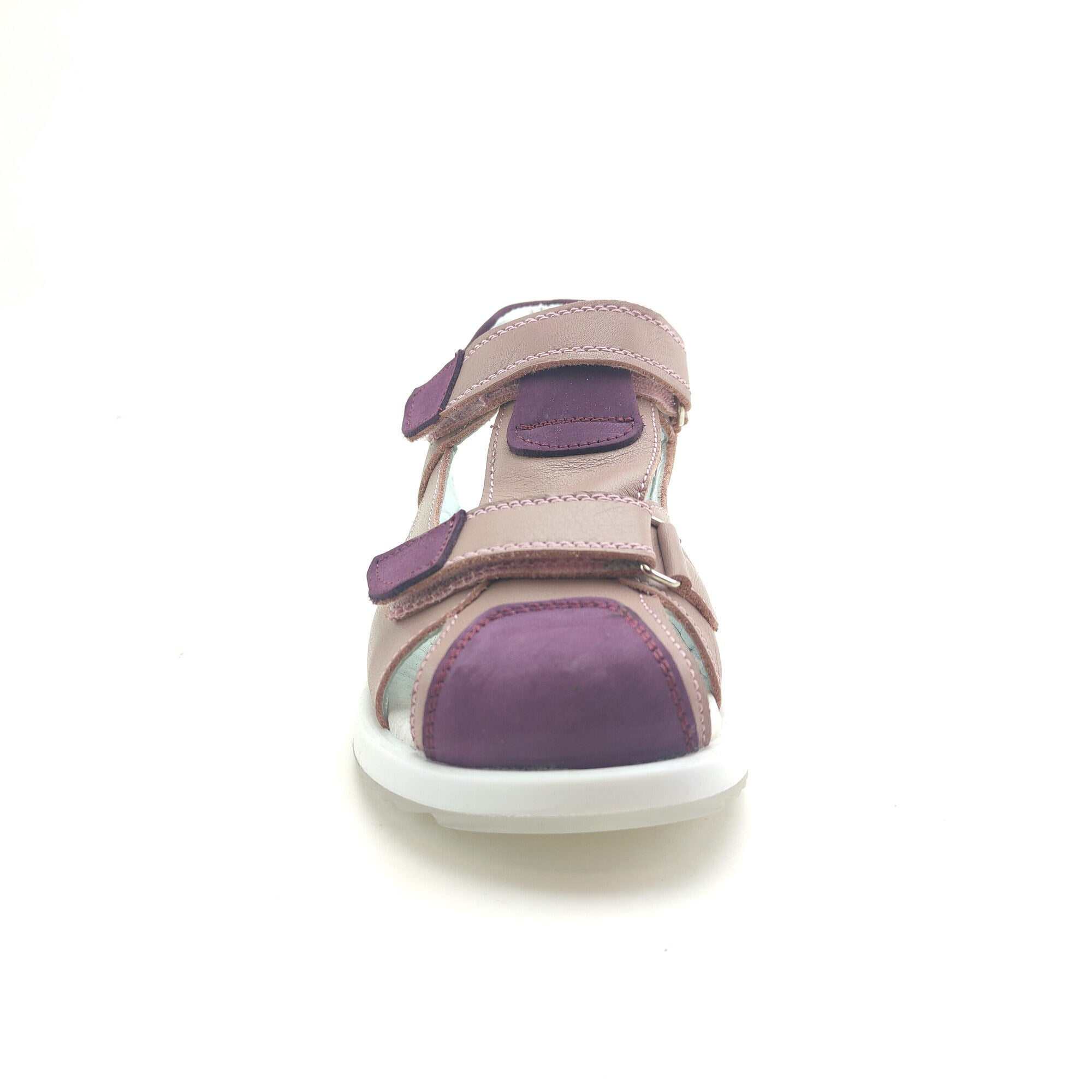 Ortoplus Deri Ortopedik Çocuk Sandalet F OZ600 PUDRA - BORDO - OrtoPlus