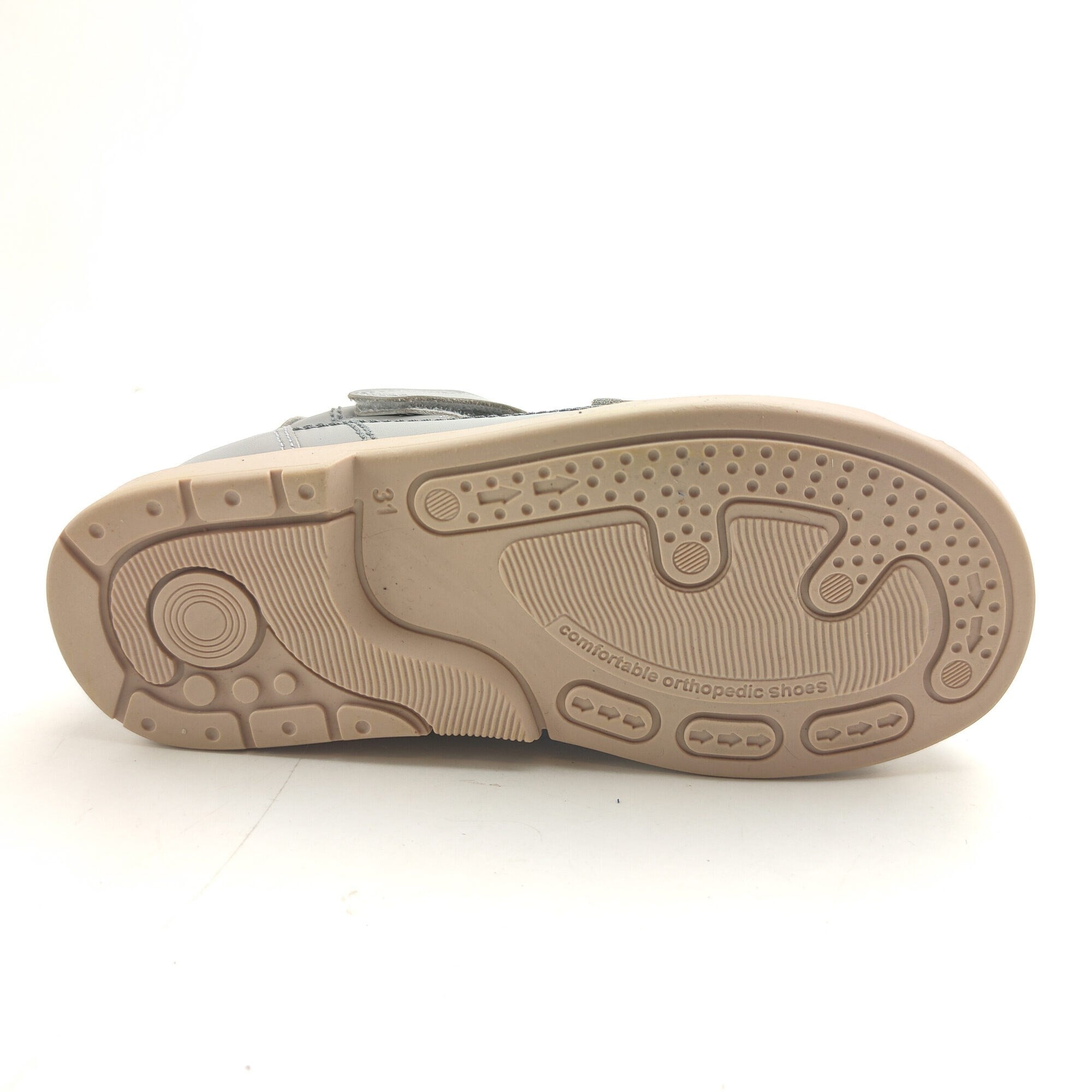 Ortoplus Deri Ortopedik Çocuk Sandalet F C646-1 AÇIK GRİ - OrtoPlus