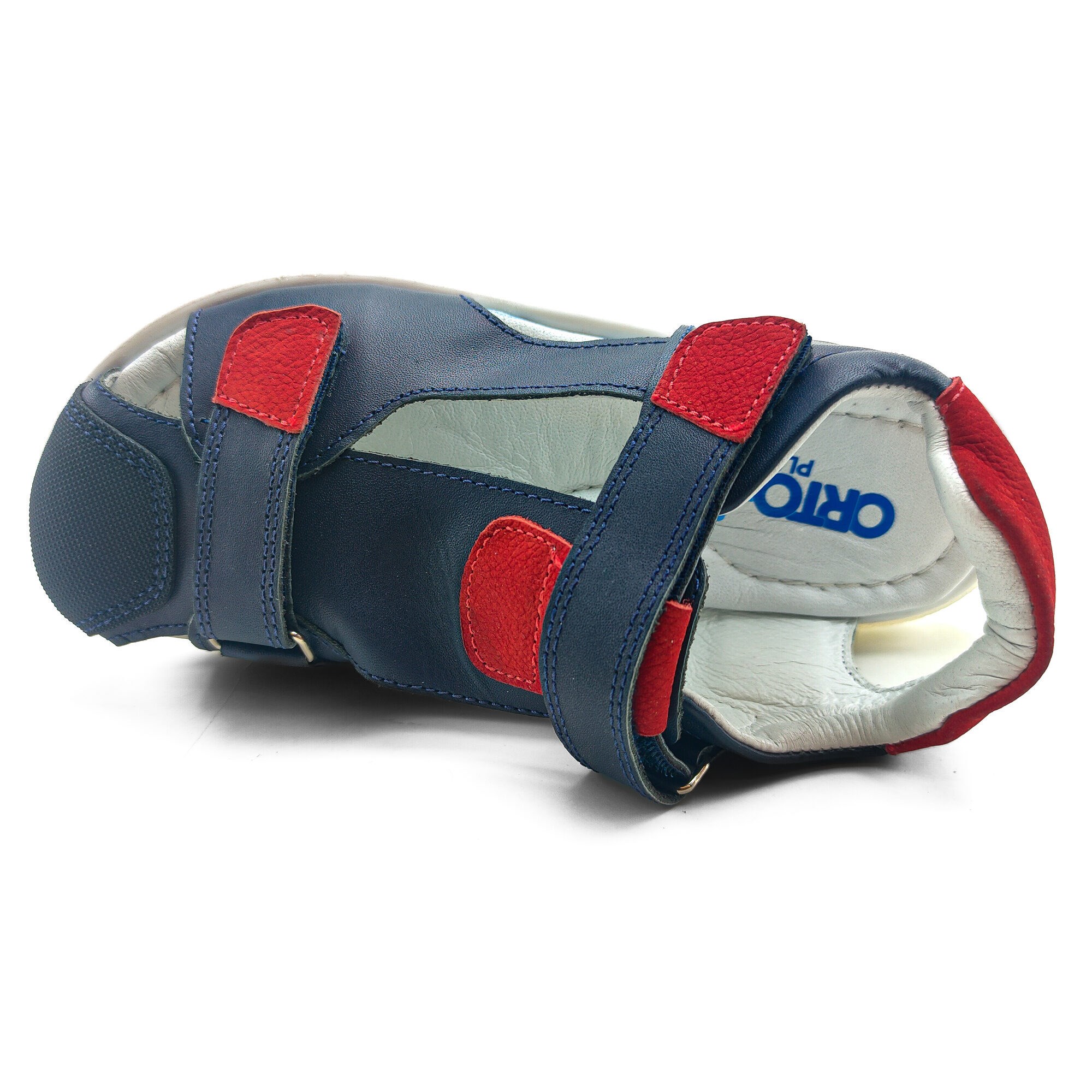 Ortoplus Deri Ortopedik Çocuk Sandalet F OZ600 LACİ-KIRMIZI - OrtoPlus