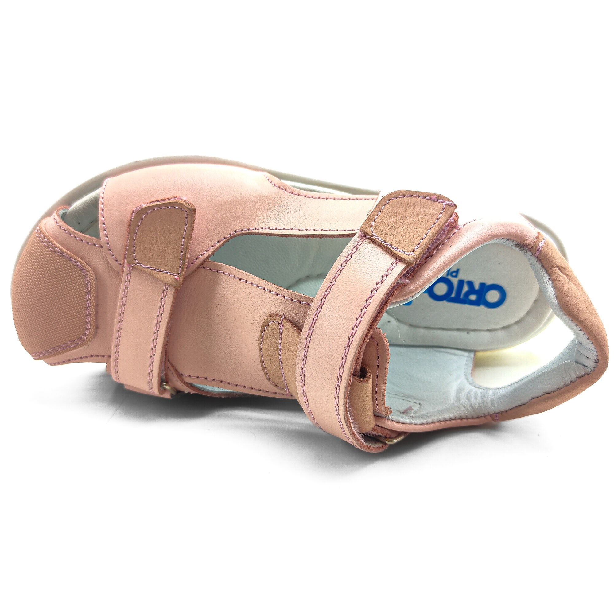 Ortoplus Deri Ortopedik Çocuk Sandalet F OZ600 PUDRA-PUDRA - OrtoPlus