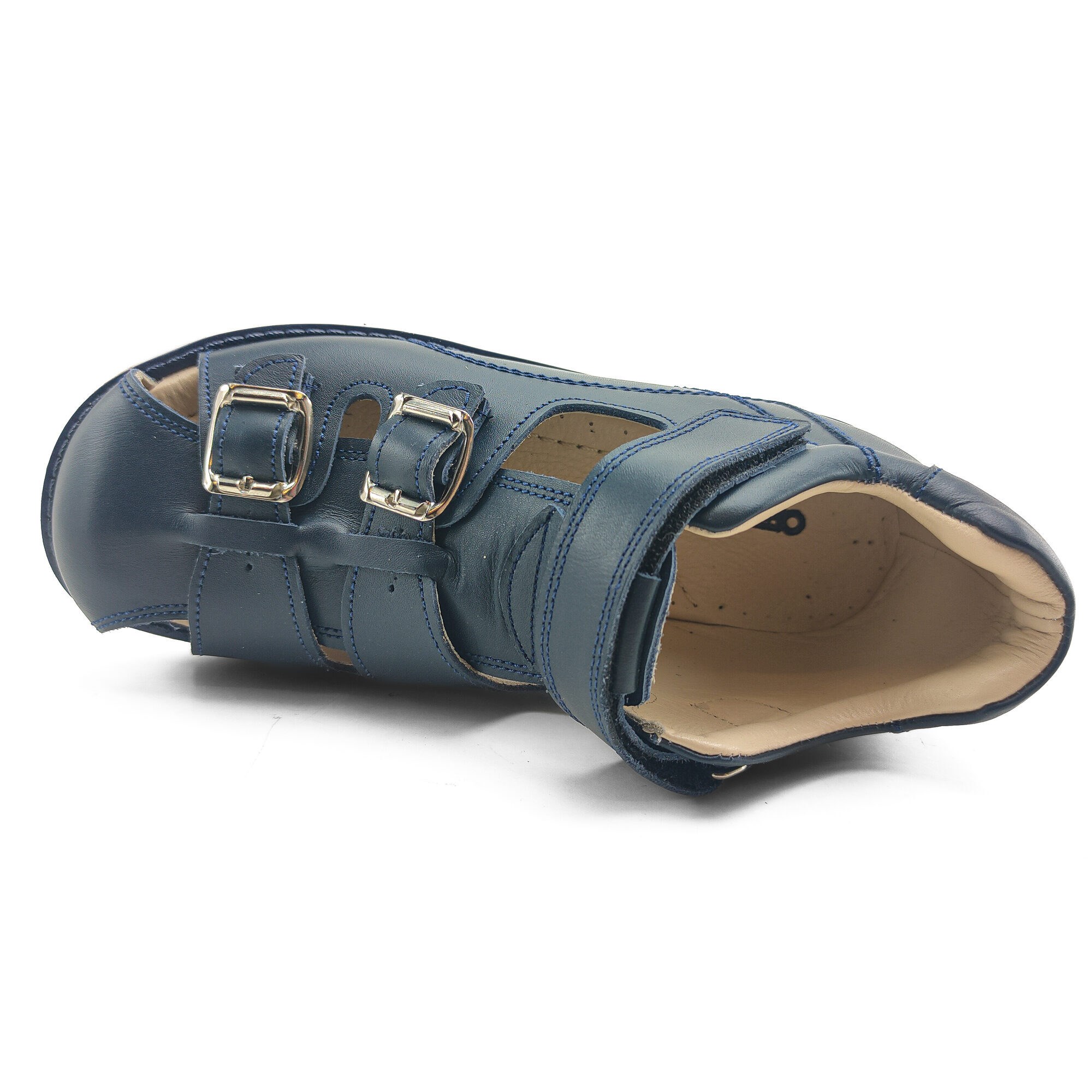 Ortoplus Deri Ortopedik Çocuk Sandalet F C646-1 LACİVERT - OrtoPlus