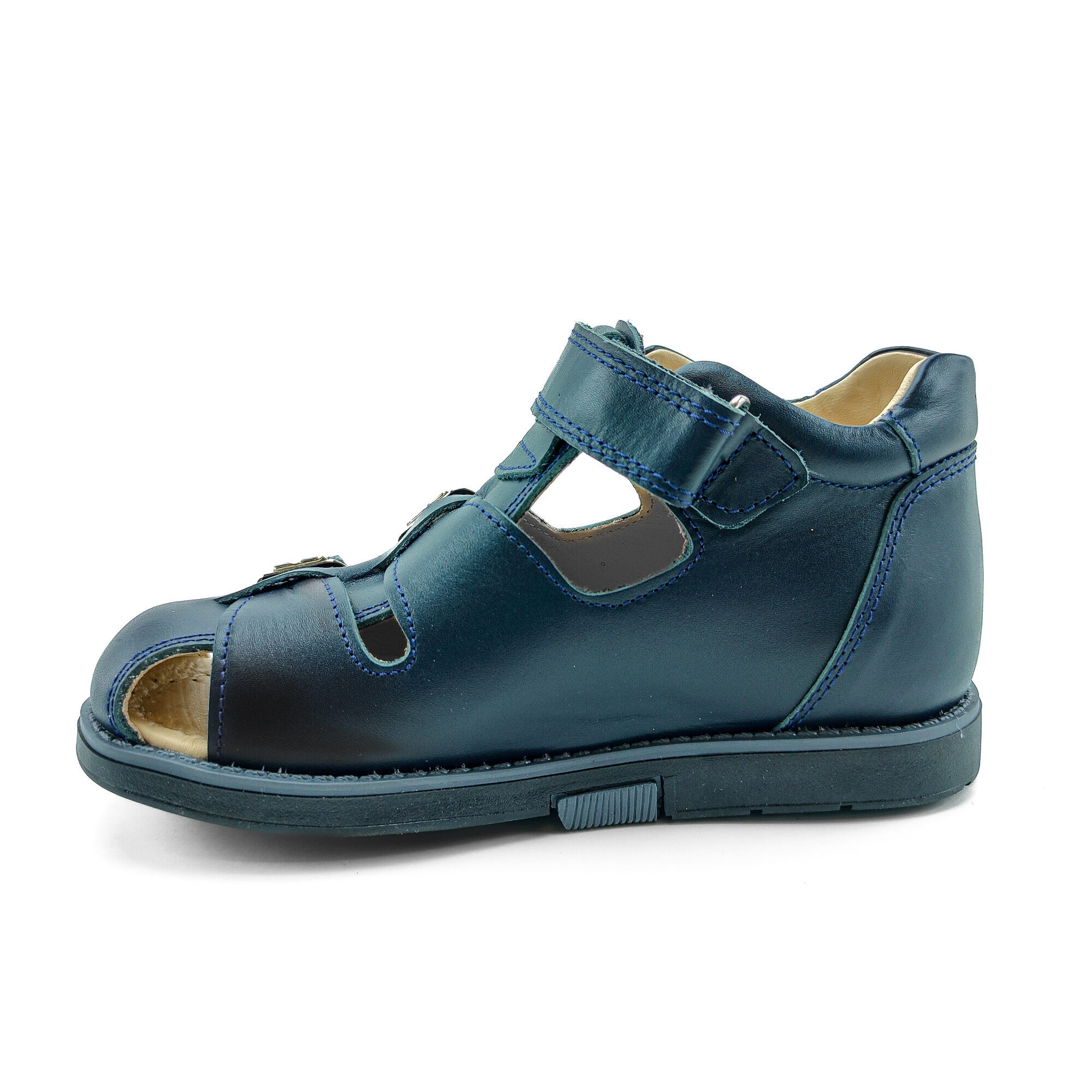 Ortoplus Deri Ortopedik Çocuk Sandalet F C646-1 LACİVERT - OrtoPlus