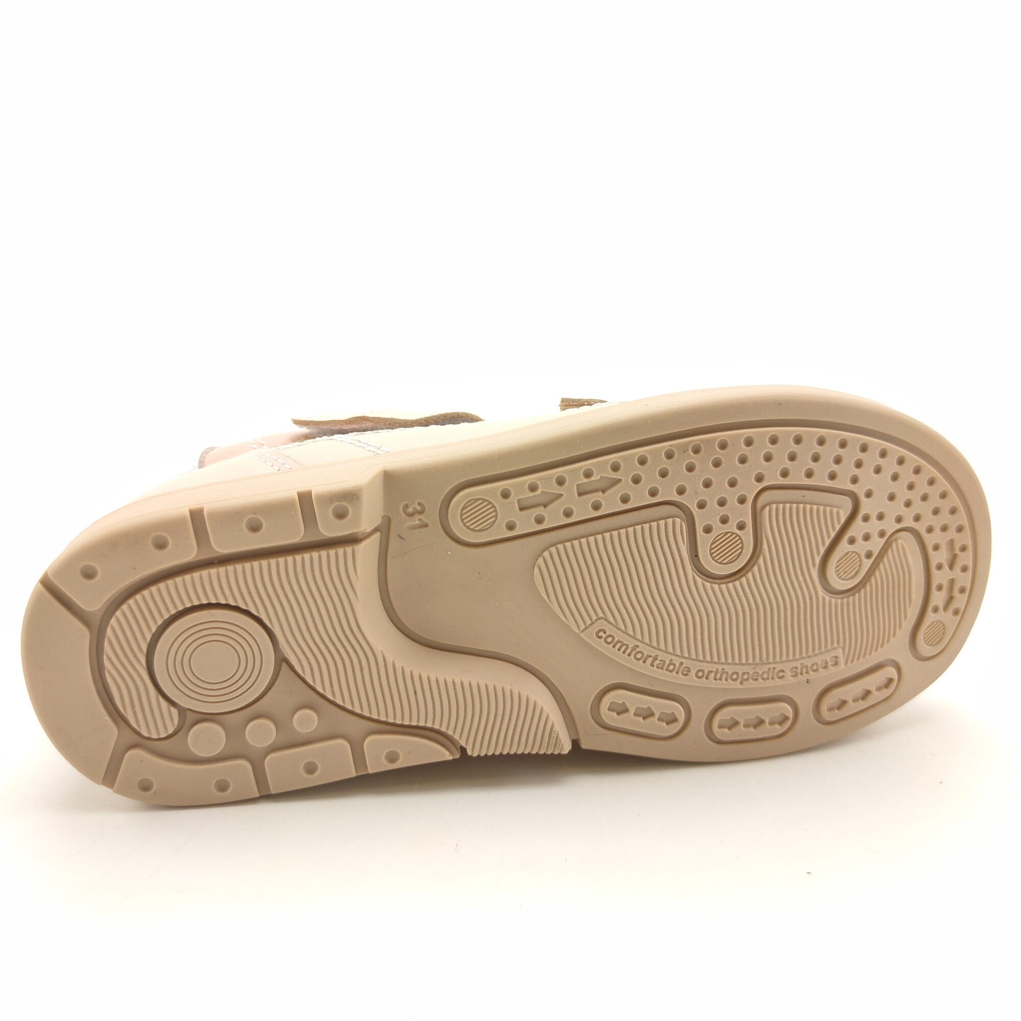 Ortoplus Deri Ortopedik Çocuk Sandalet F C646-1 PUDRA - OrtoPlus