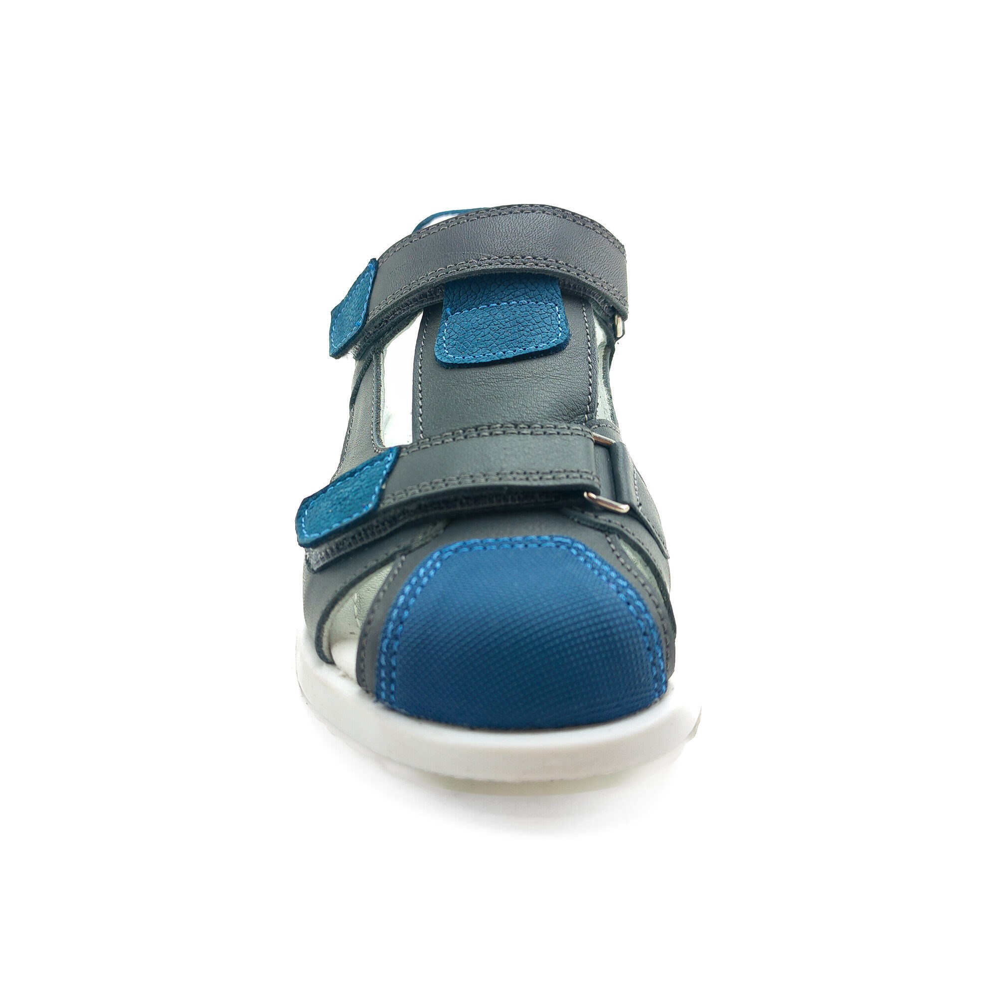 Ortoplus Deri Ortopedik Çocuk Sandalet F OZ600 GRİ-LACİ - OrtoPlus