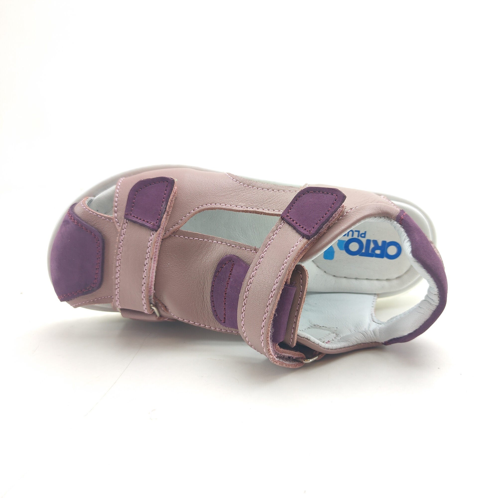 Ortoplus Deri Ortopedik Çocuk Sandalet F OZ600 PUDRA - BORDO - OrtoPlus