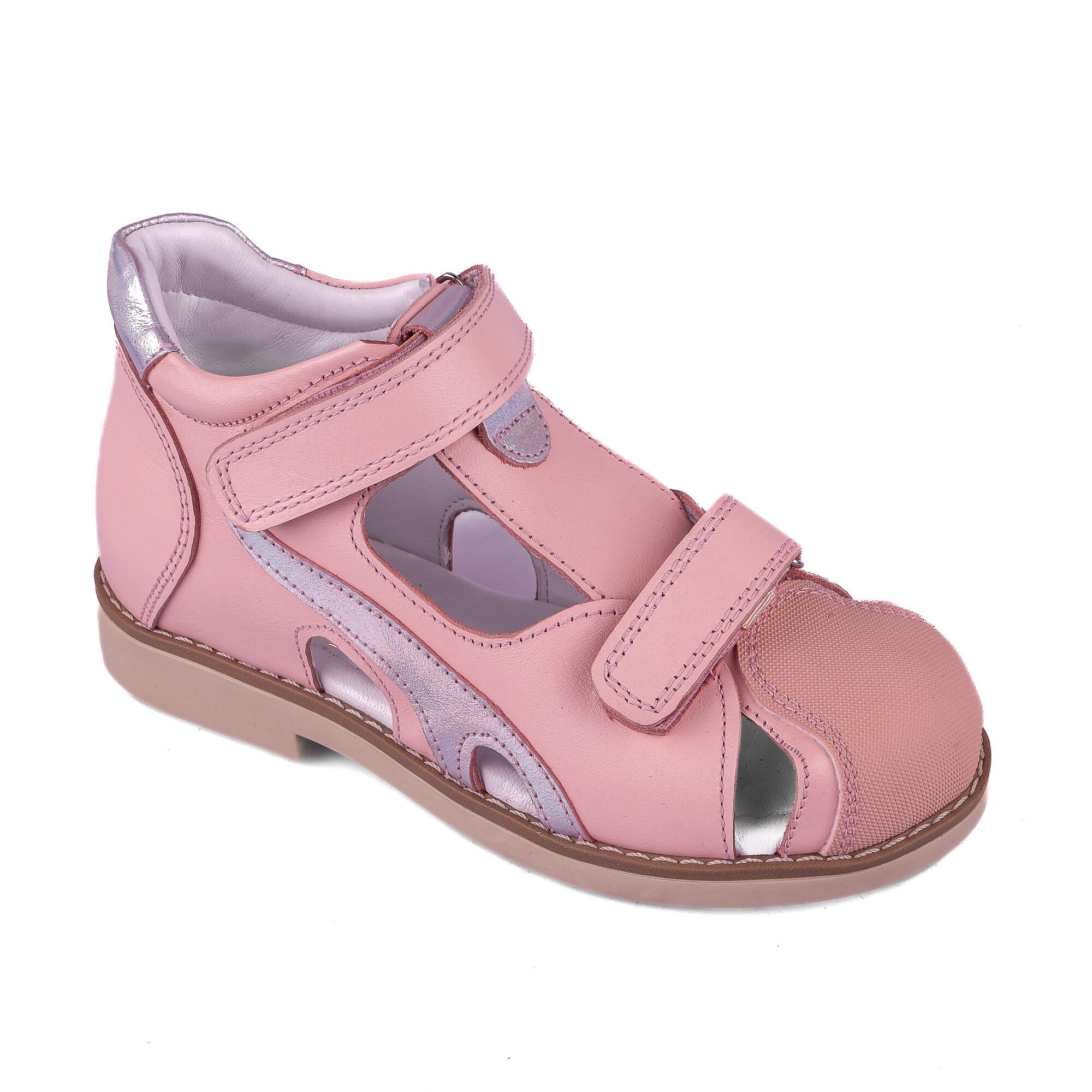 Ortoplus Deri Ortopedik Çocuk Sandalet F OZ501 PUDRA - OrtoPlus