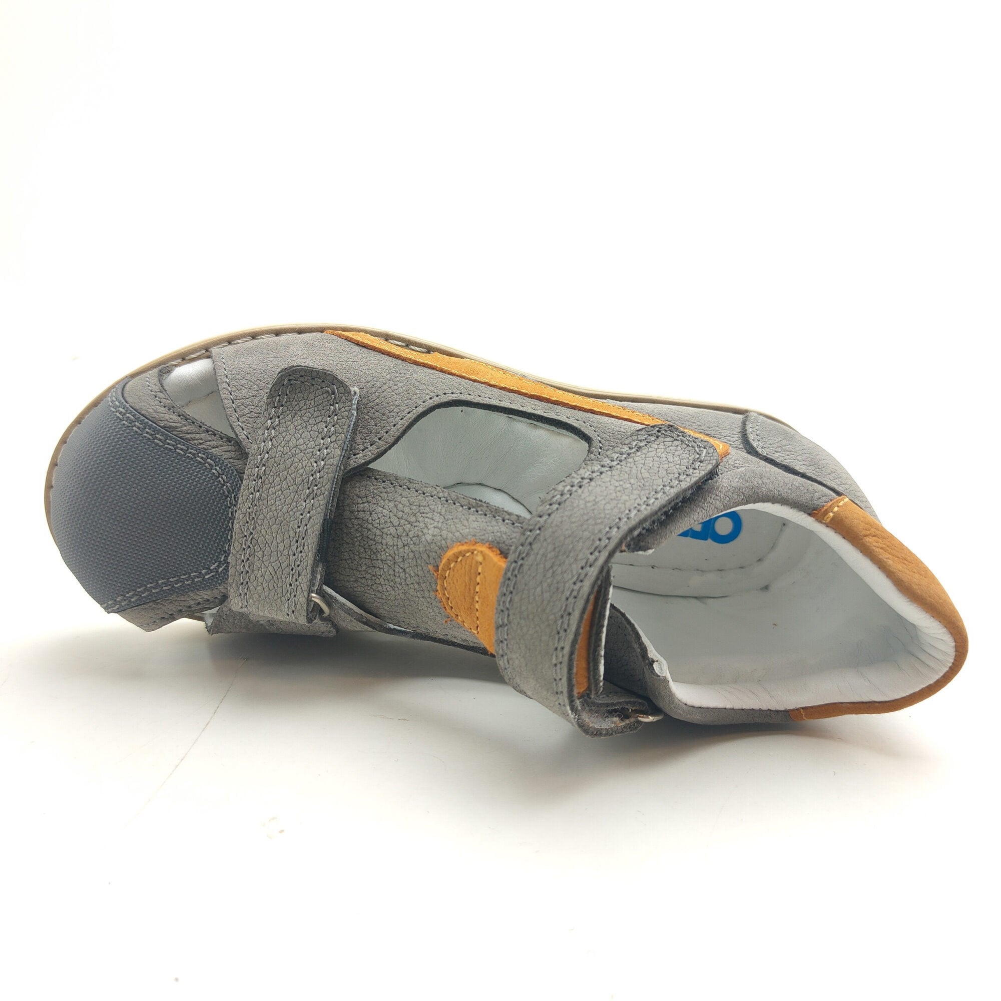 Ortoplus Deri Ortopedik Çocuk Sandalet F OZ501 GRİ - OrtoPlus