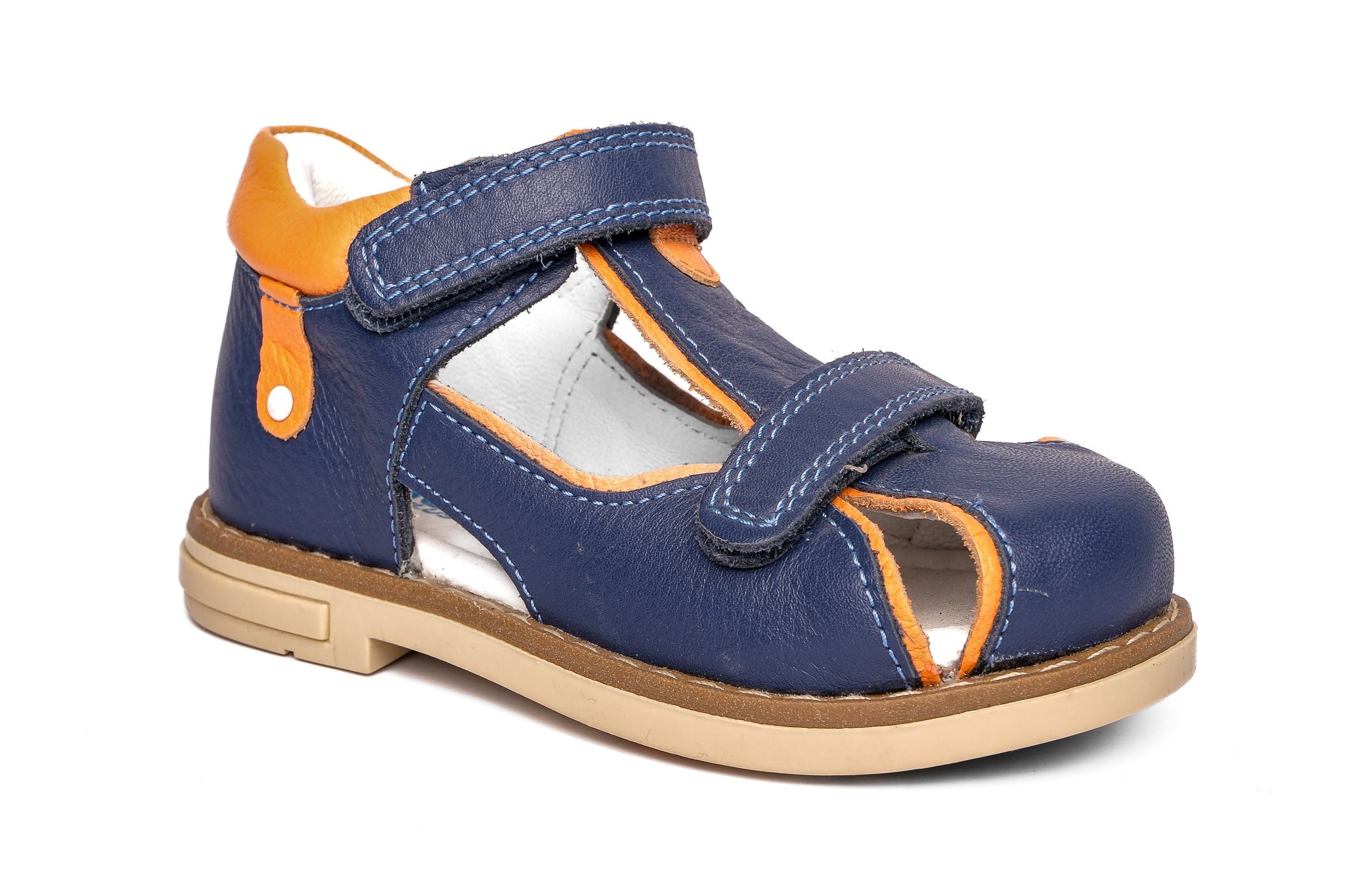 Ortoplus Deri Ortopedik Çocuk Sandalet P OZ502 SAX MAVİ - OrtoPlus