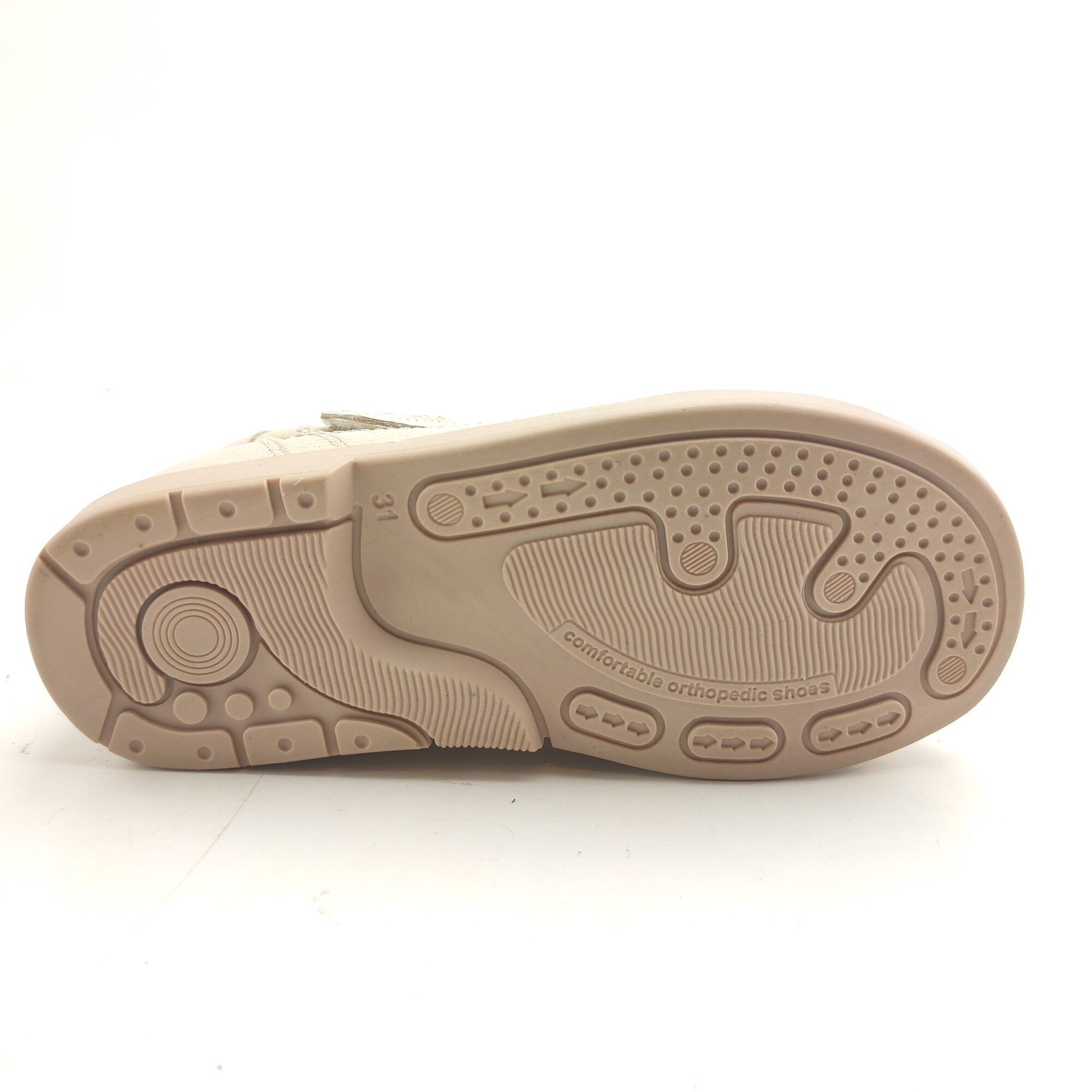 Ortoplus Deri Ortopedik Çocuk Sandalet F C646-1 BEJ - OrtoPlus
