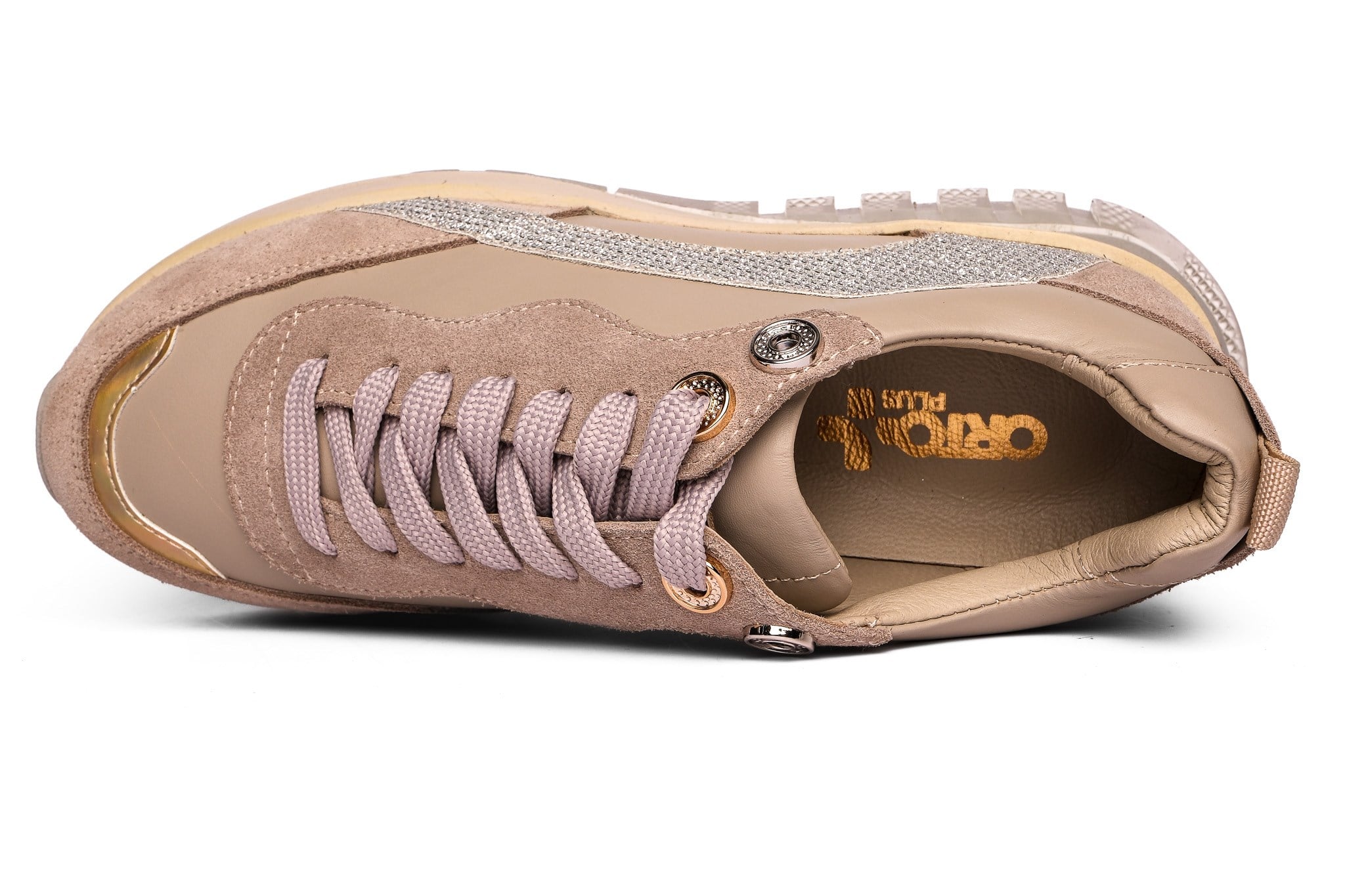 Ortoplus Deri Ortopedik Kadın Sneaker Ayakkabı ET3212 GRİ - OrtoPlus