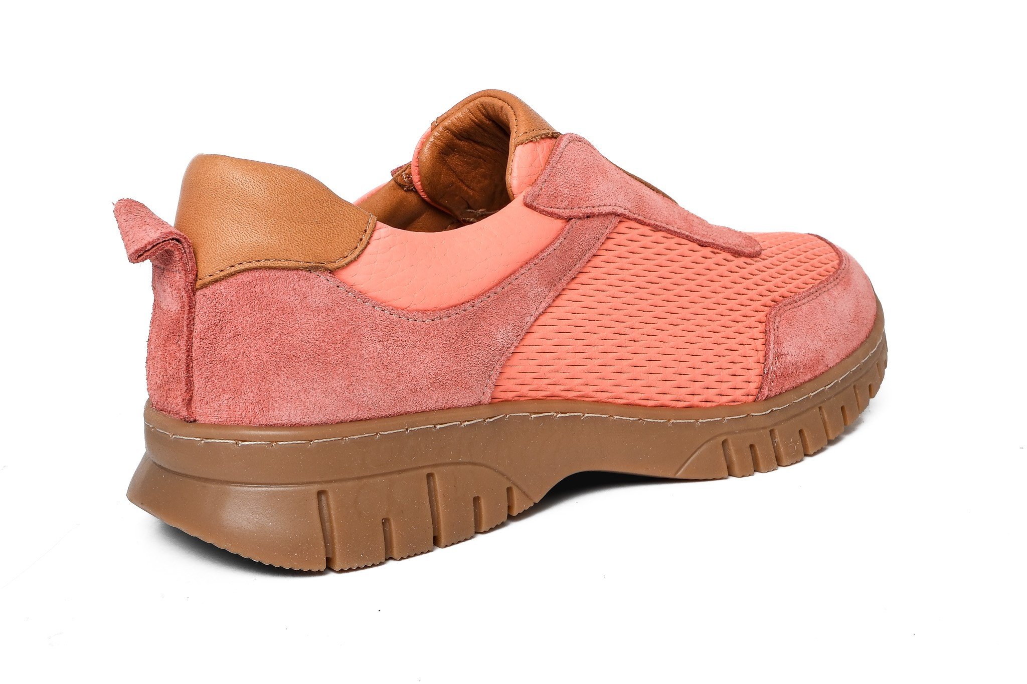 Ortoplus Deri Ortopedik Kadın Sneaker Ayakkabı ND26066 PEMBE - OrtoPlus