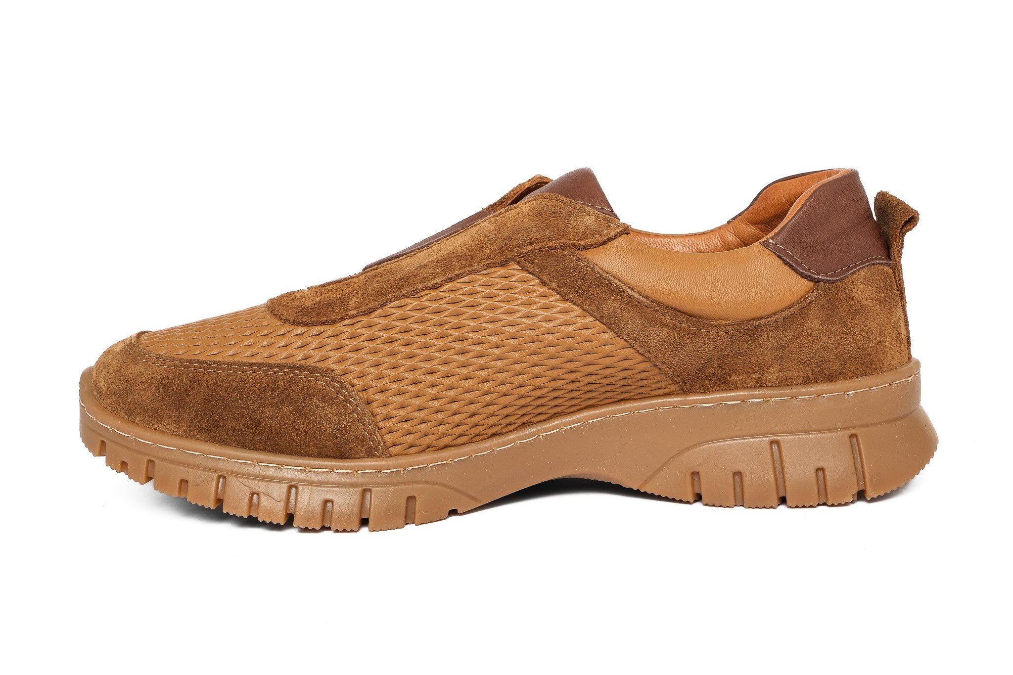 Ortoplus Deri Ortopedik Kadın Sneaker Ayakkabı ND26066 TABA - OrtoPlus