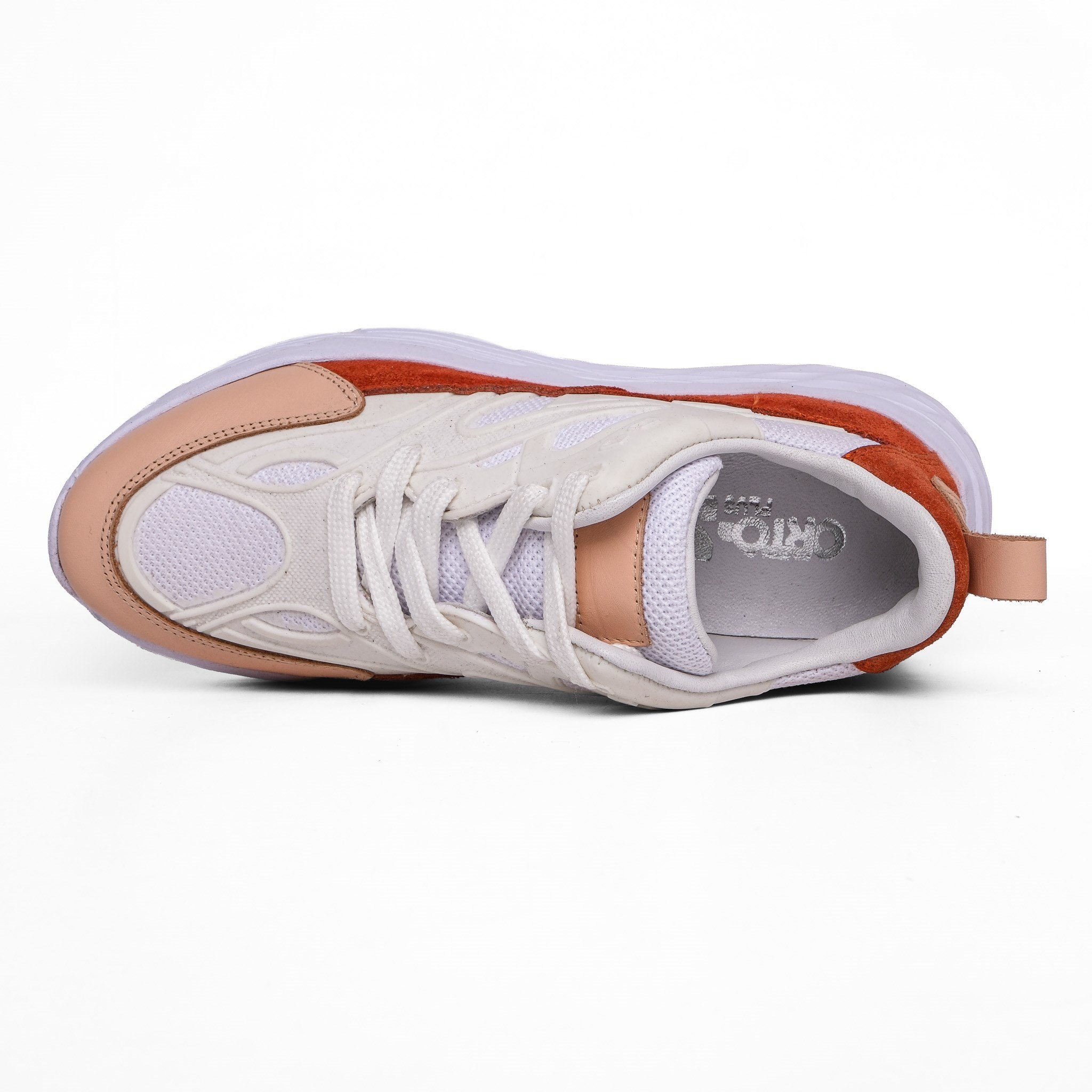 Ortoplus Deri Ortopedik Kadın Sneaker Ayakkabı ET3014 SOMON - OrtoPlus