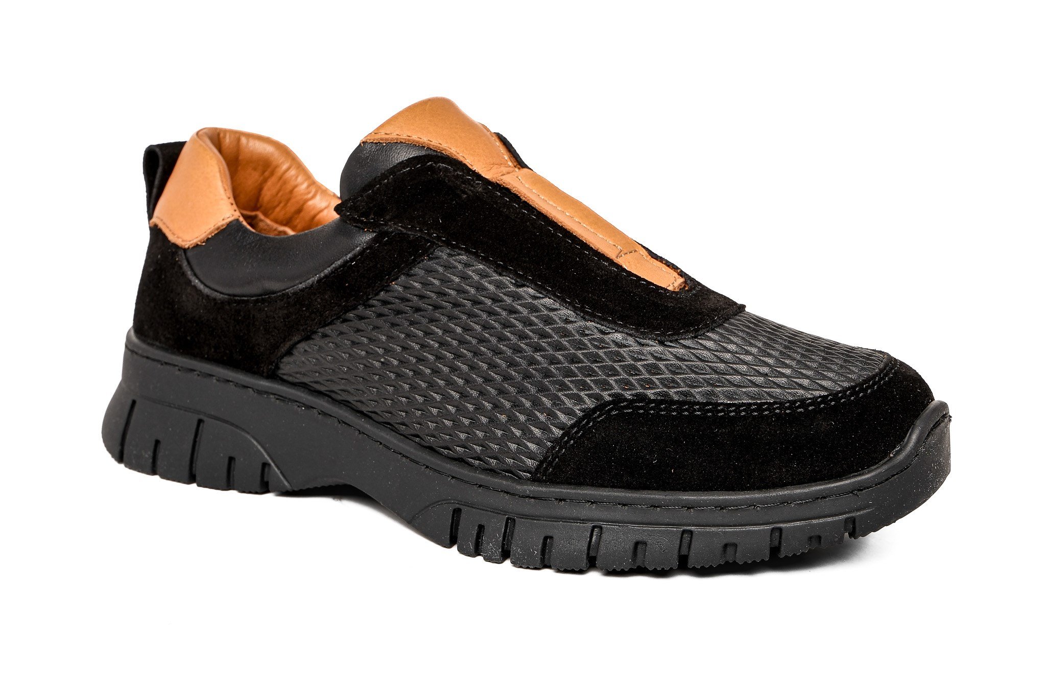 Ortoplus Deri Ortopedik Kadın Sneaker Ayakkabı ND26066 SİYAH - OrtoPlus