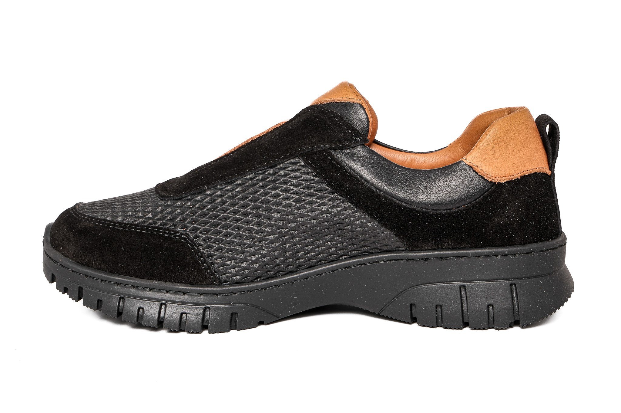 Ortoplus Deri Ortopedik Kadın Sneaker Ayakkabı ND26066 SİYAH - OrtoPlus
