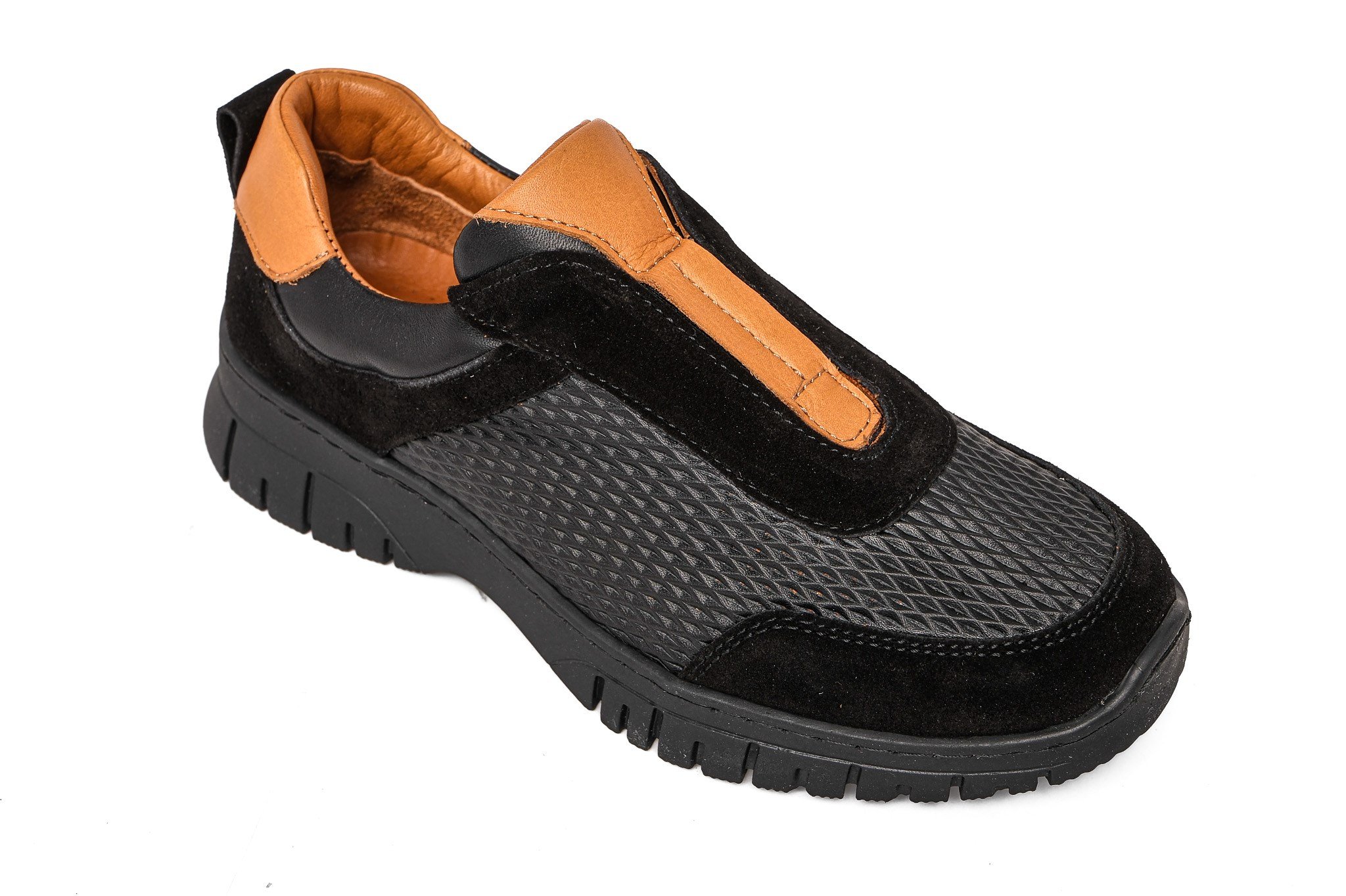 Ortoplus Deri Ortopedik Kadın Sneaker Ayakkabı ND26066 SİYAH - OrtoPlus